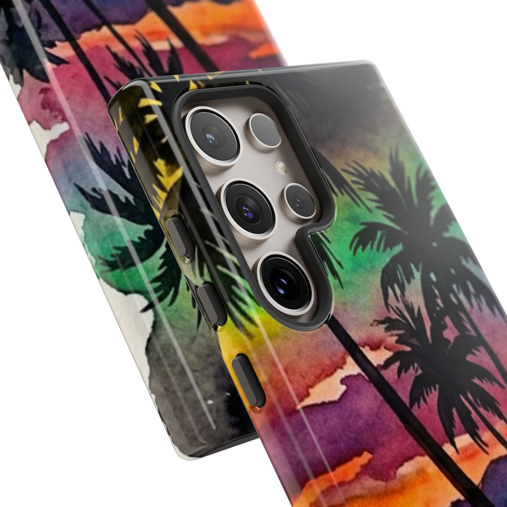Tropical Sunset Phone Case – Palm Tree Beach Protective Cover
