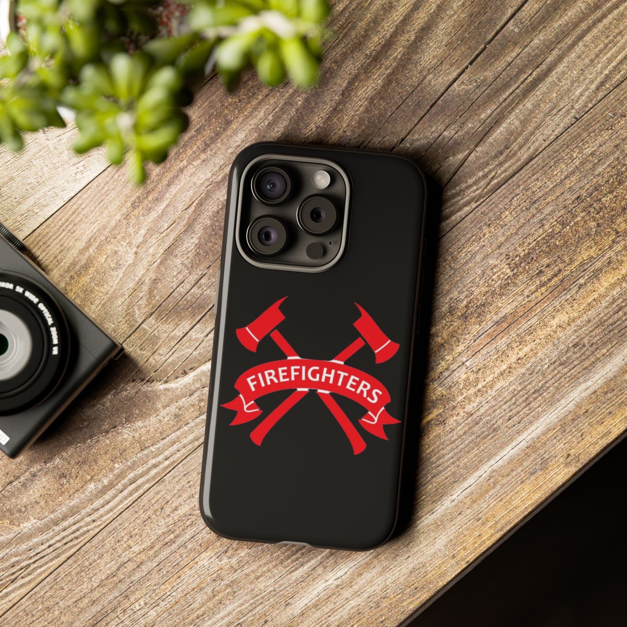 Firefighters Tough Phone Case — Red Crossed Axes Design