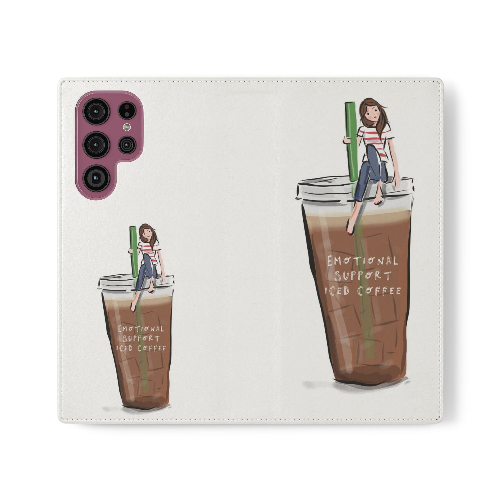 Flip Case — "Emotional Support Iced Coffee" Phone Wallet Case