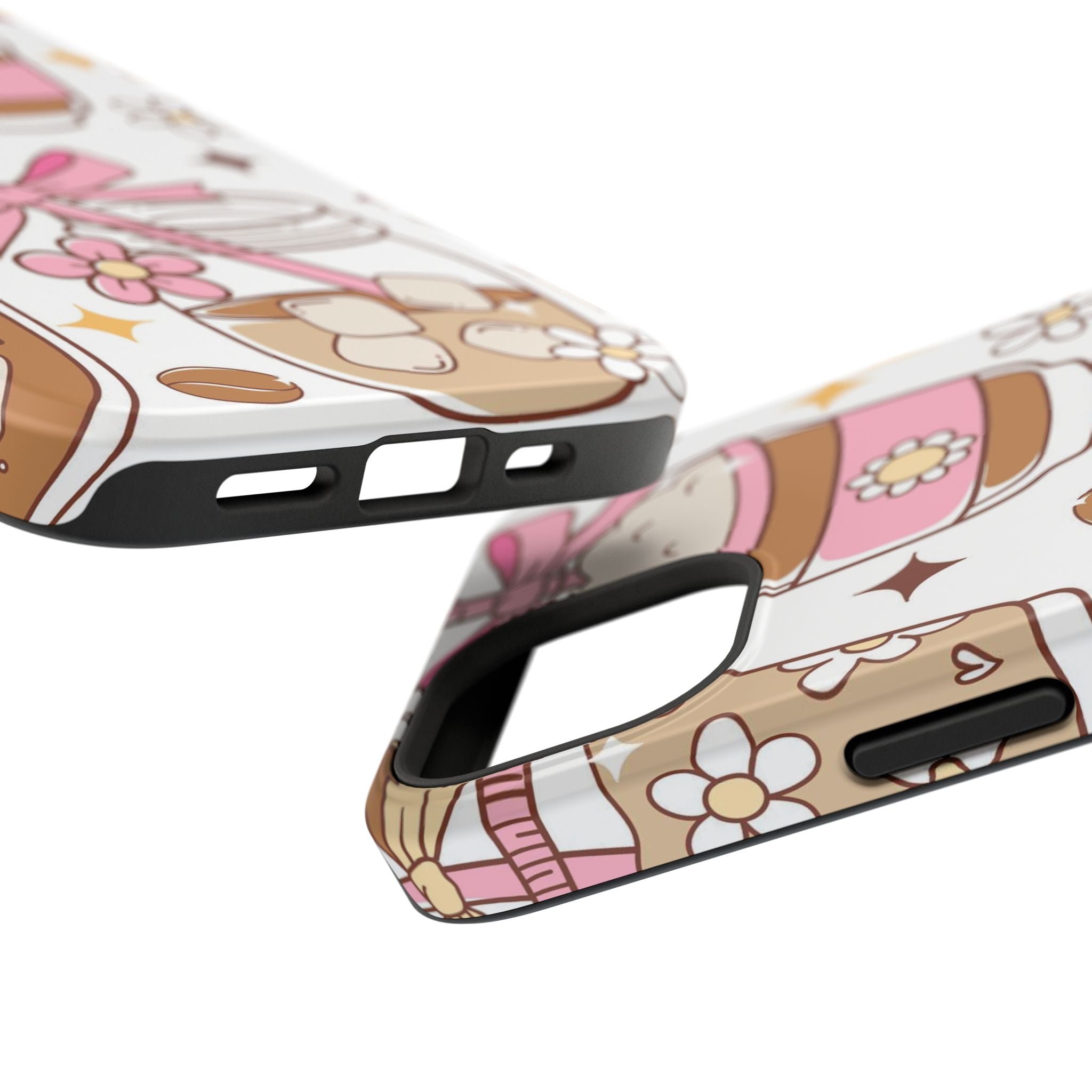 Cute Pink Coffee & Latte Pattern Impact Phone Case