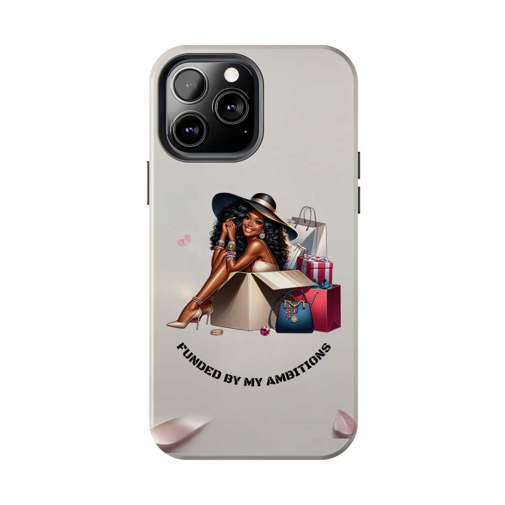 Chic Shopper Tough Phone Case — Stylish Black Woman with Shopping Bags