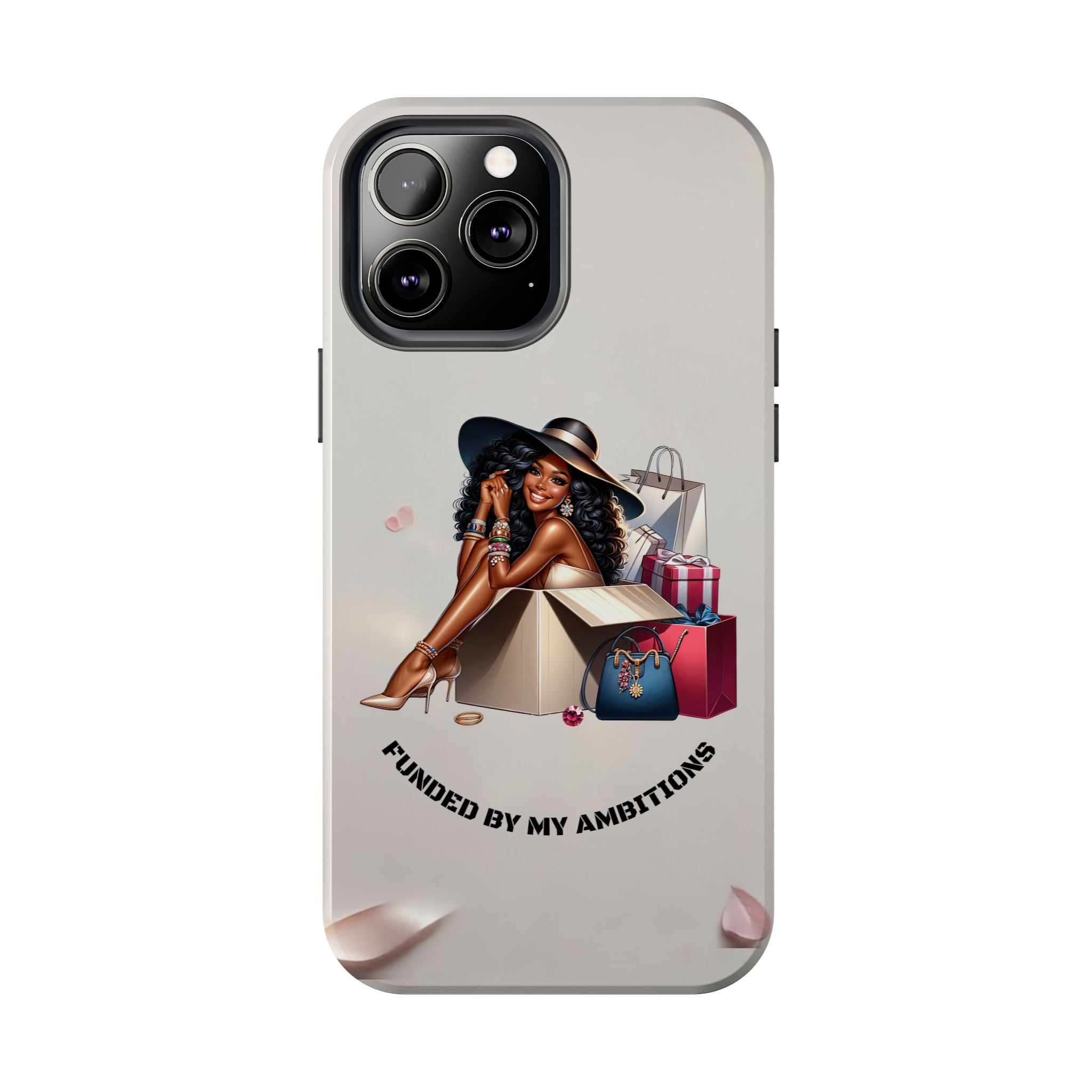 Chic Shopper Tough Phone Case — Stylish Black Woman with Shopping Bags