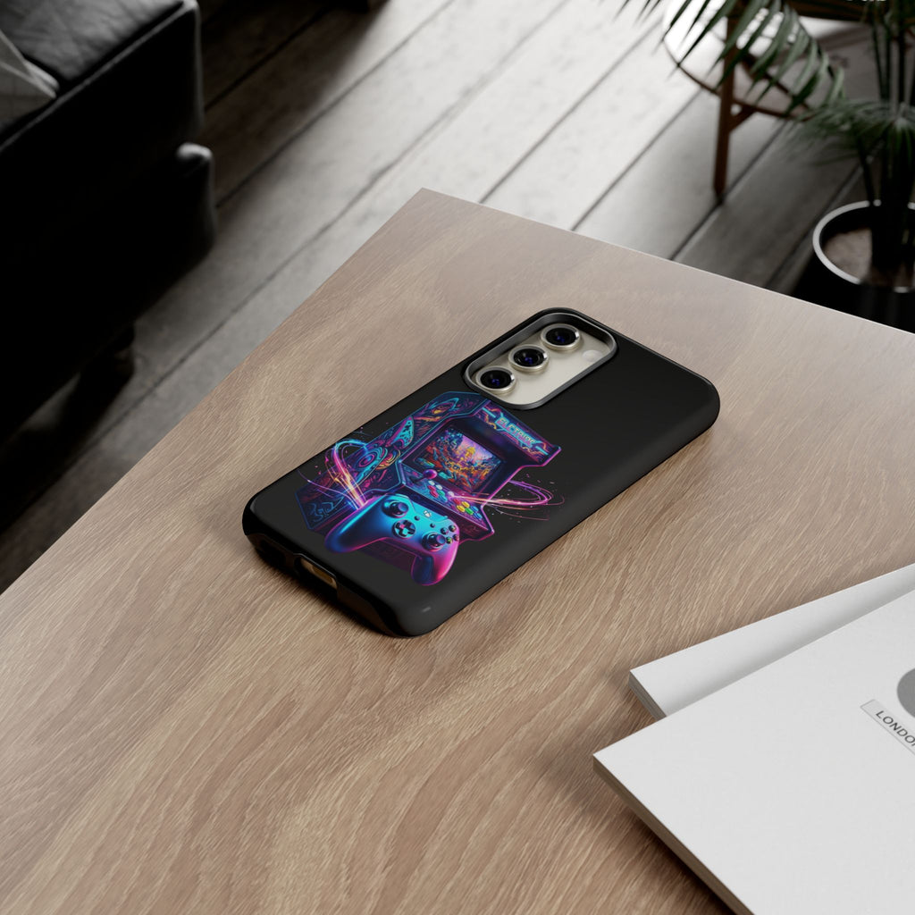 Retro Arcade Phone Case — Neon Gaming Controller Design
