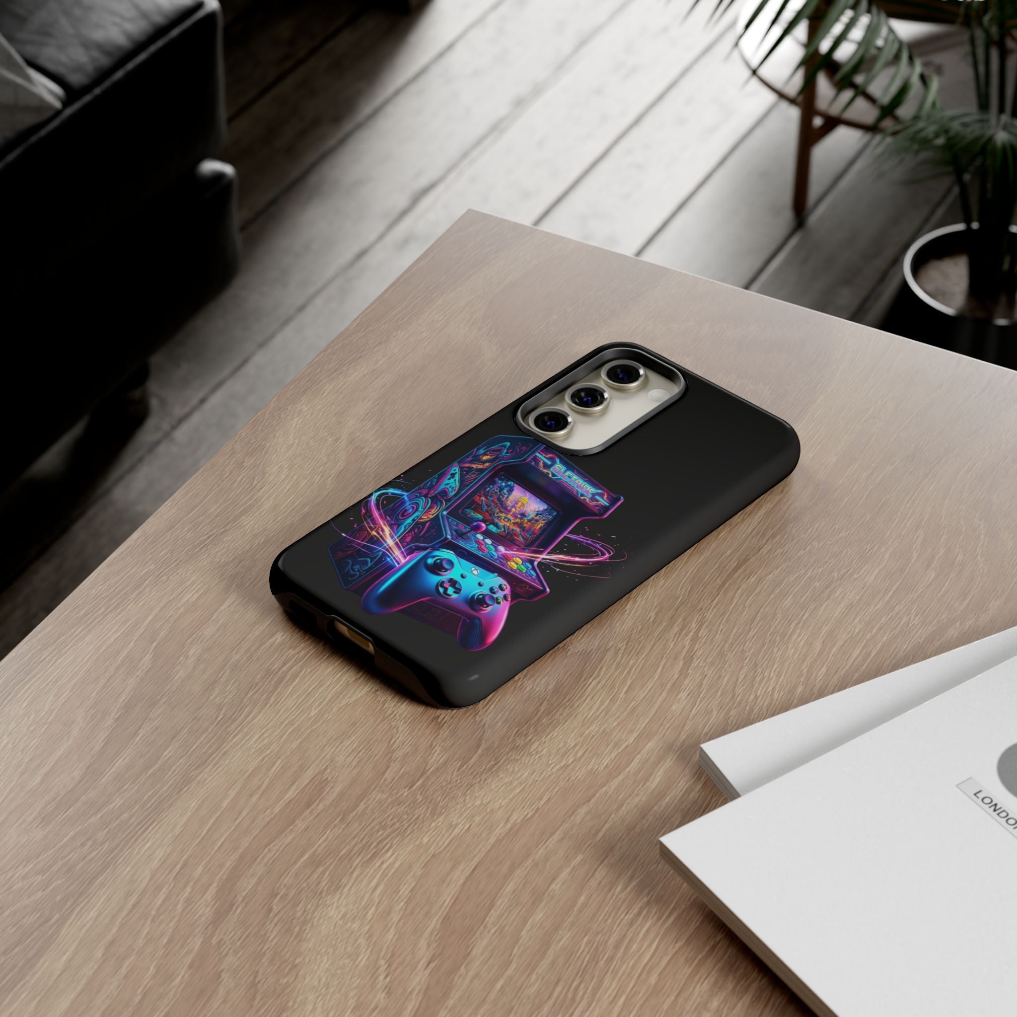 Retro Arcade Phone Case — Neon Gaming Controller Design