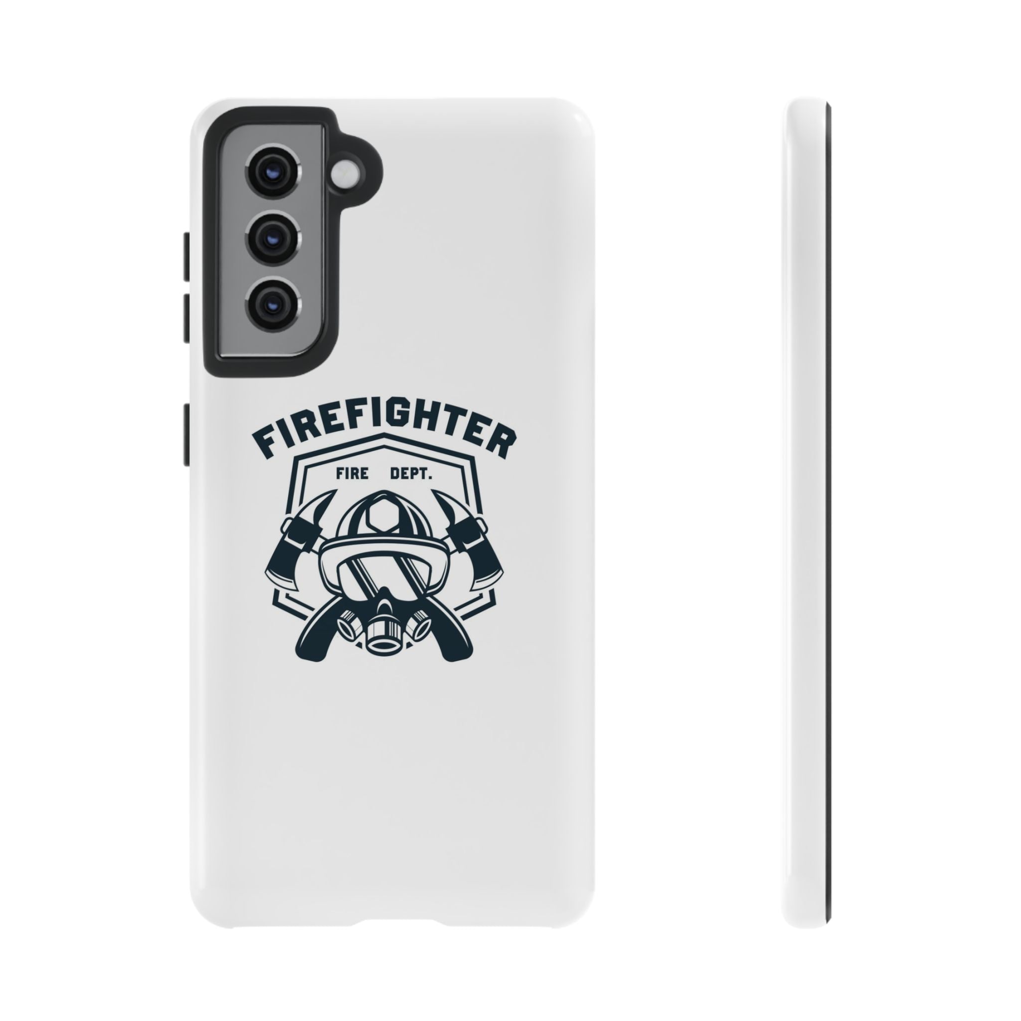 Firefighter Tough Phone Case — Fire Dept Helmet & Axes Protective Cover