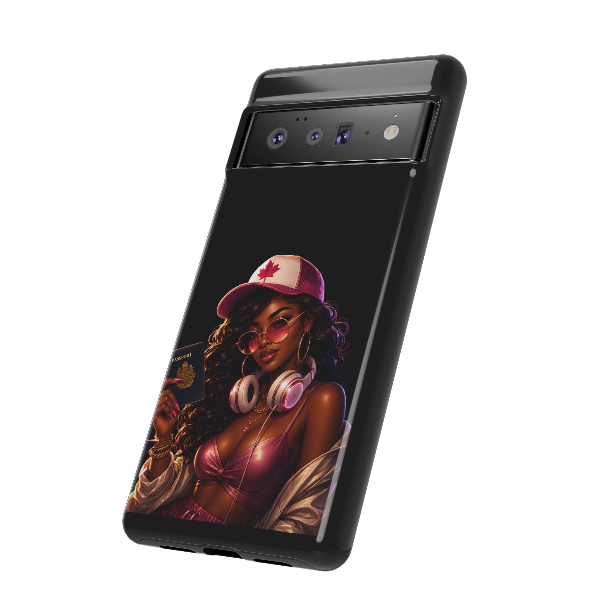 Phone Case — Stylish Urban Woman Design with Maple Cap