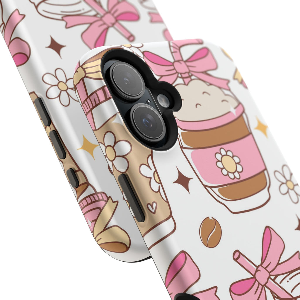 Cute Pink Coffee & Latte Pattern Impact Phone Case