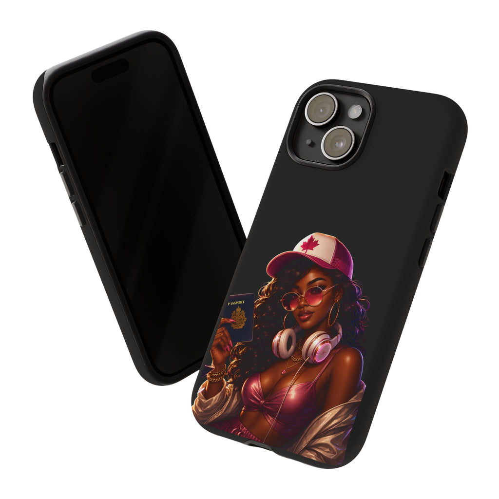 Phone Case — Stylish Urban Woman Design with Maple Cap