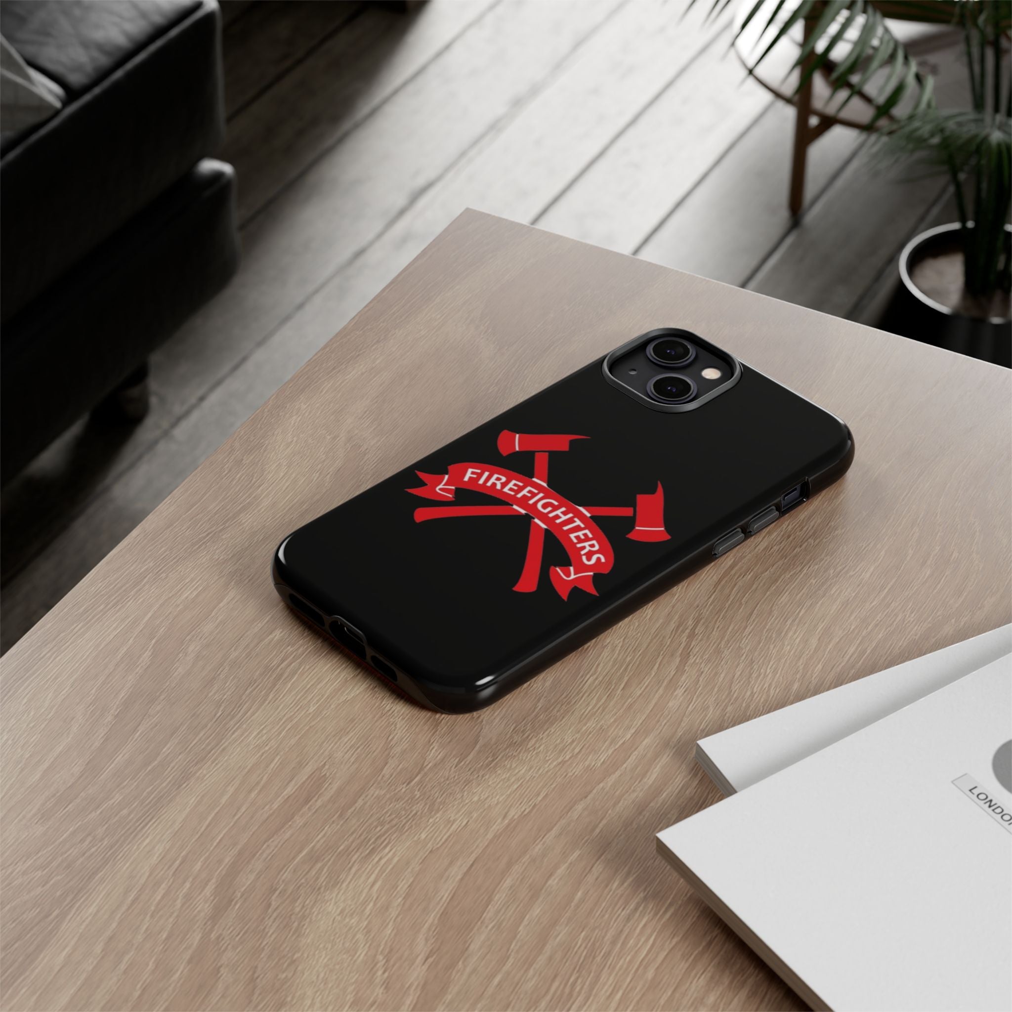 Firefighters Tough Phone Case — Red Crossed Axes Design