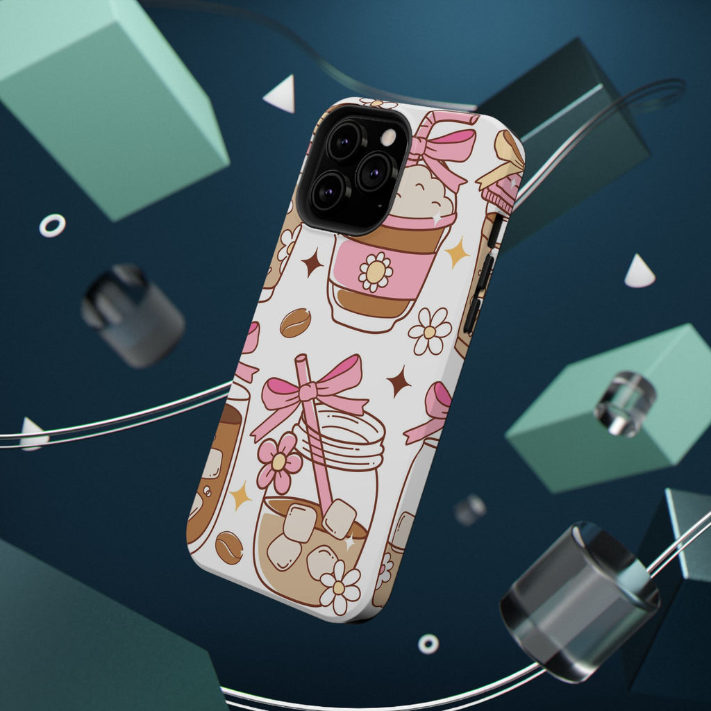 Cute Pink Coffee & Latte Pattern Impact Phone Case