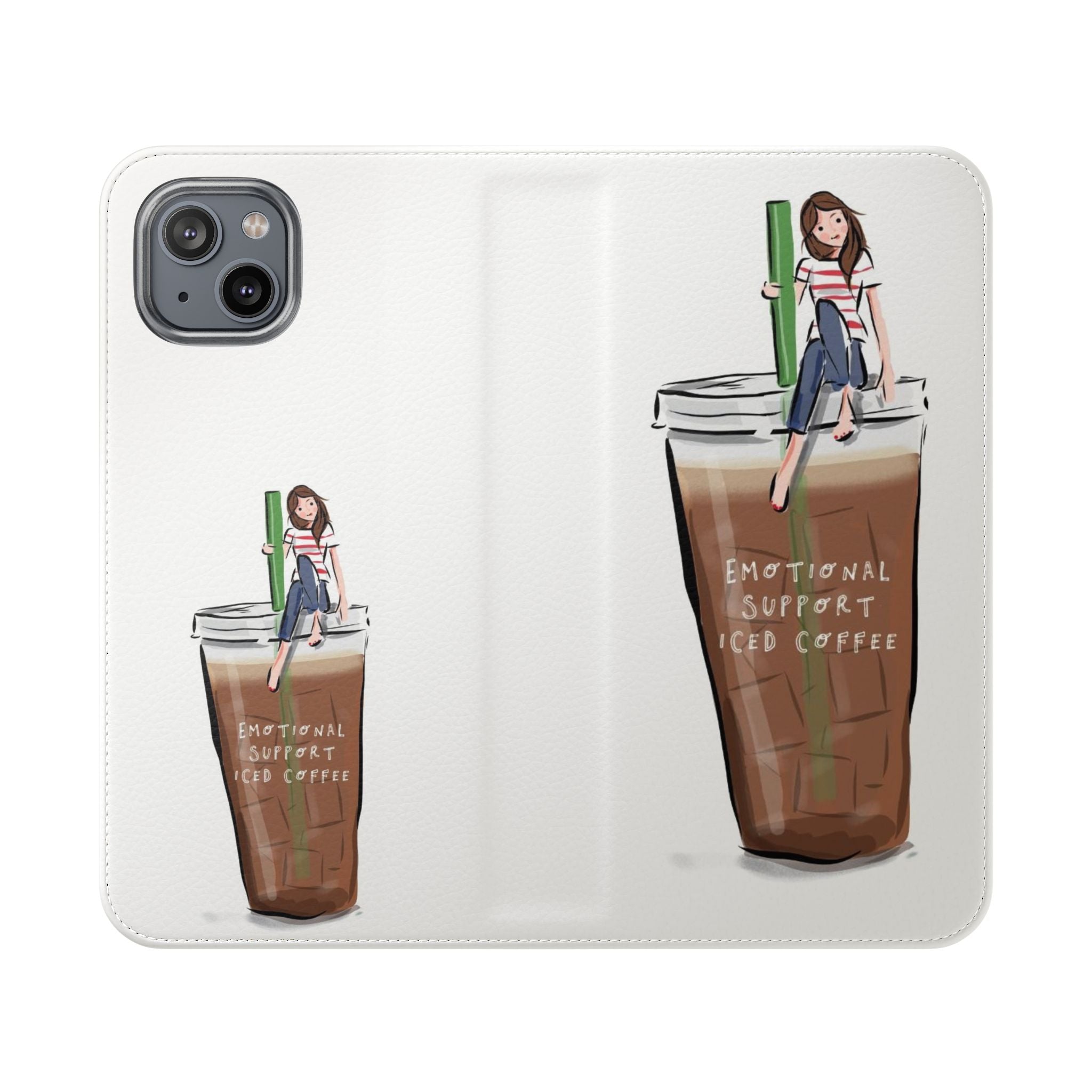Flip Case — "Emotional Support Iced Coffee" Phone Wallet Case
