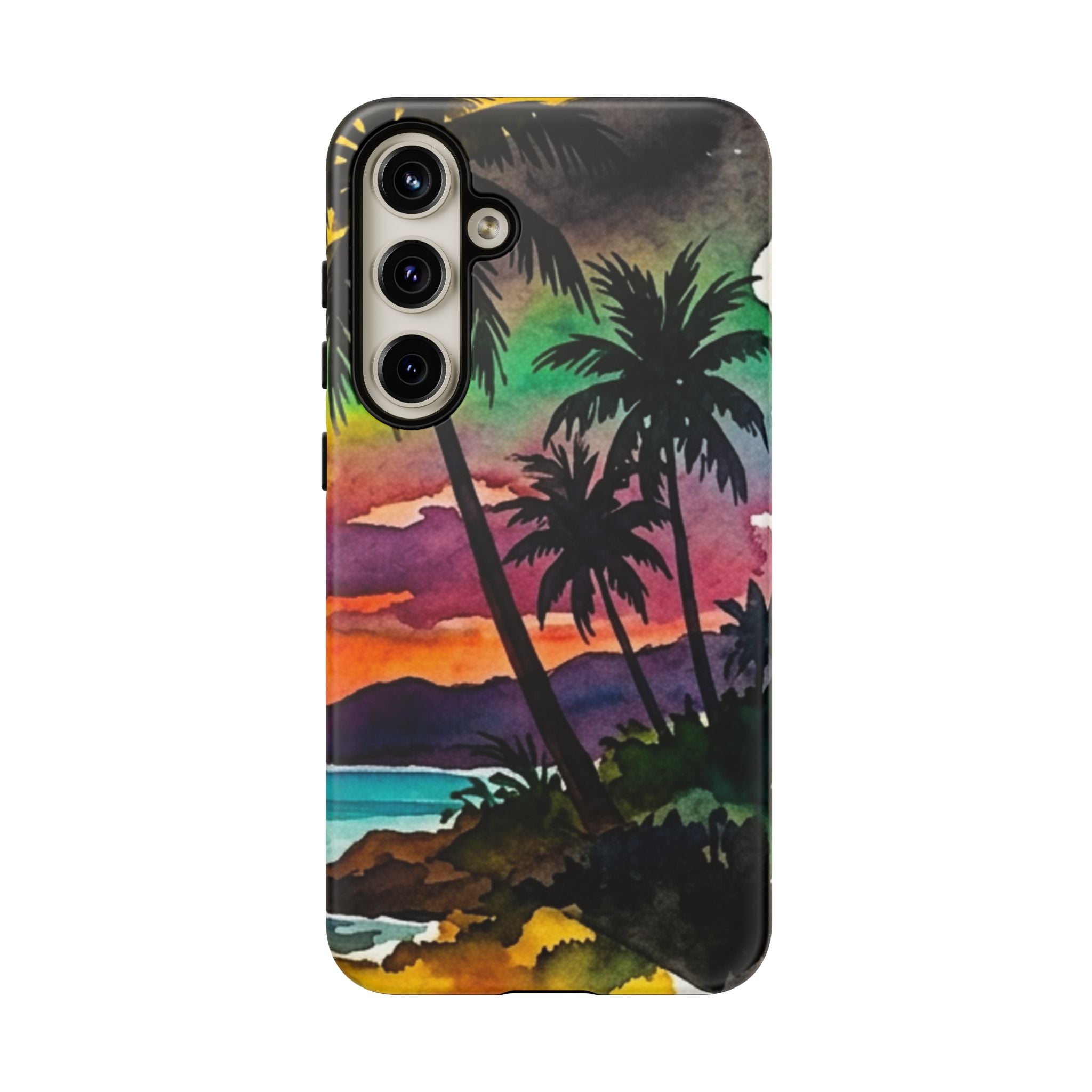 Tropical Sunset Phone Case – Palm Tree Beach Protective Cover