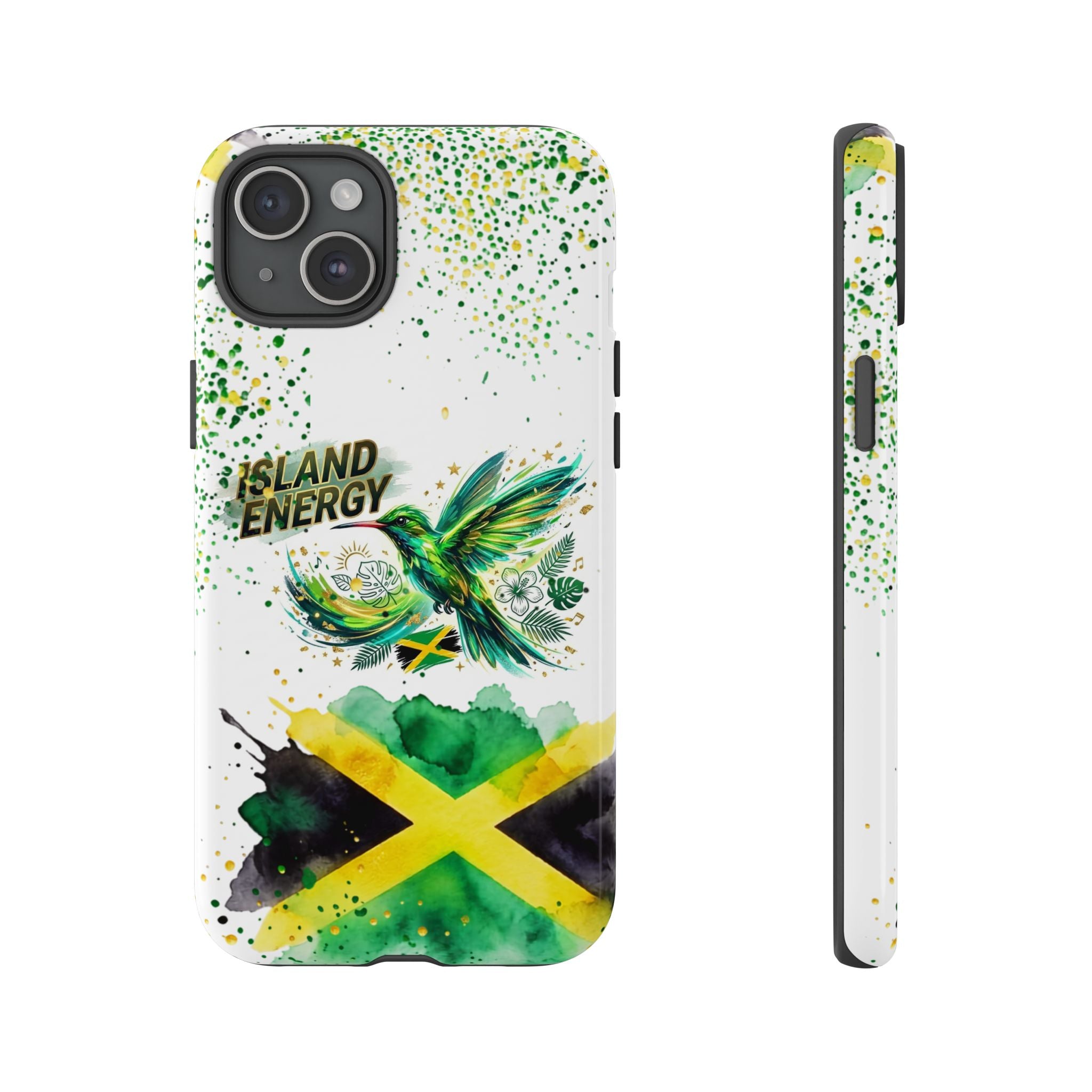 Island Energy Tough Phone Case — Colorful Hummingbird & Tropical Sunset Protective Cover