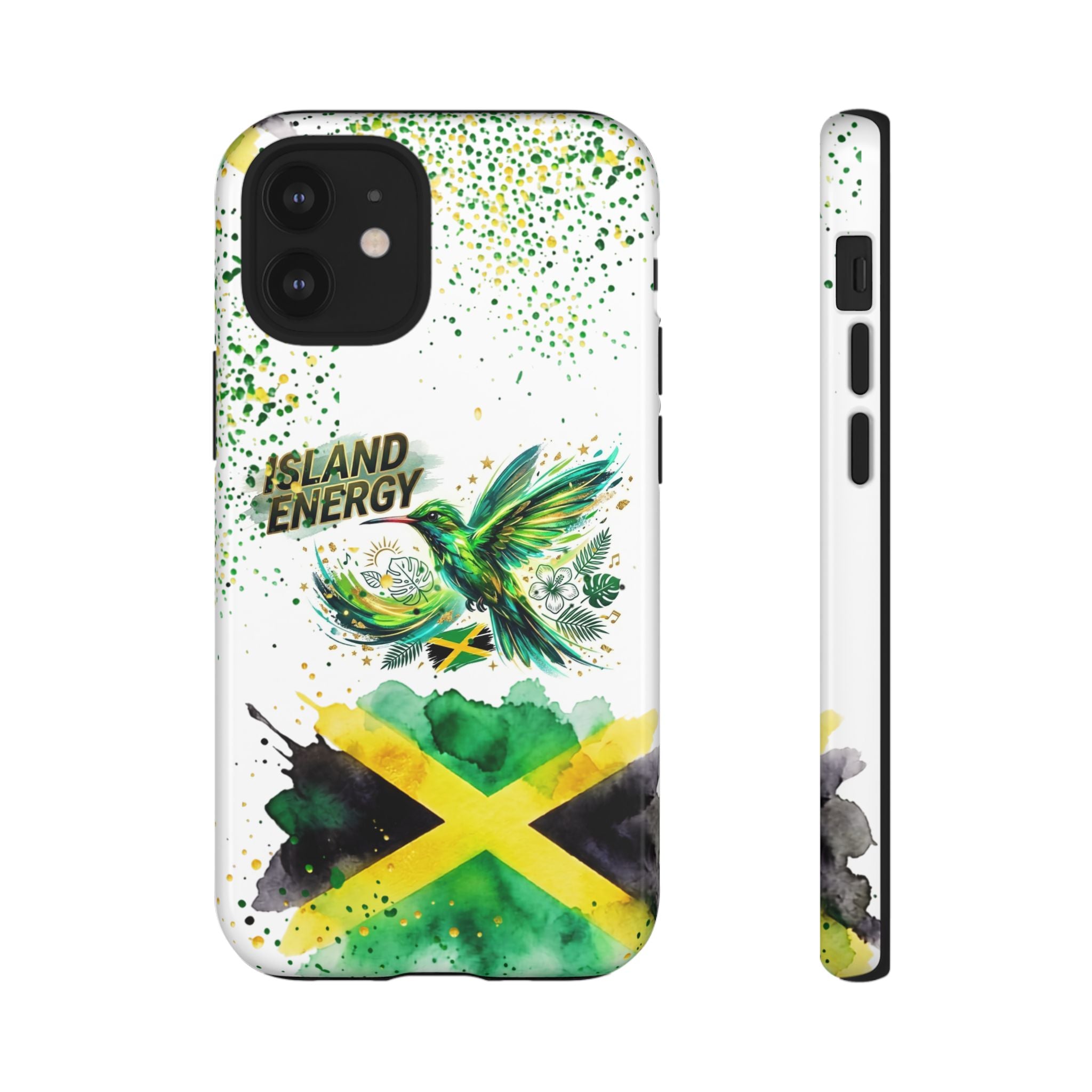 Island Energy Tough Phone Case — Colorful Hummingbird & Tropical Sunset Protective Cover