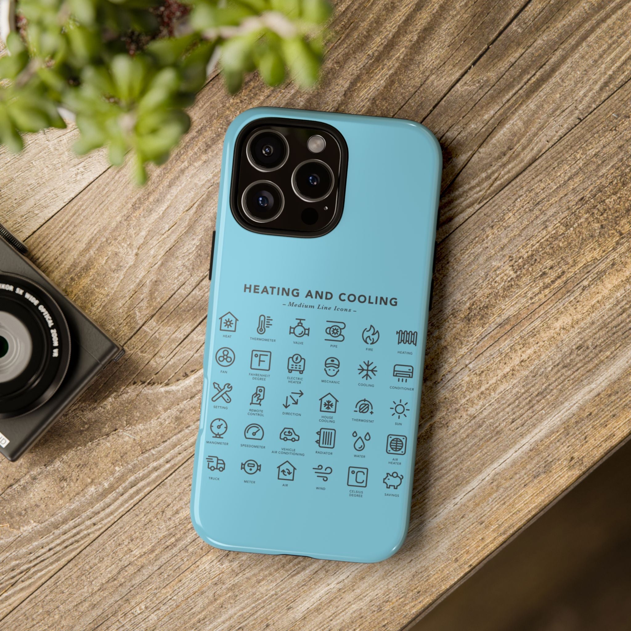 Heating and Cooling Icons Phone Case – HVAC Technician Protective Phone Cover