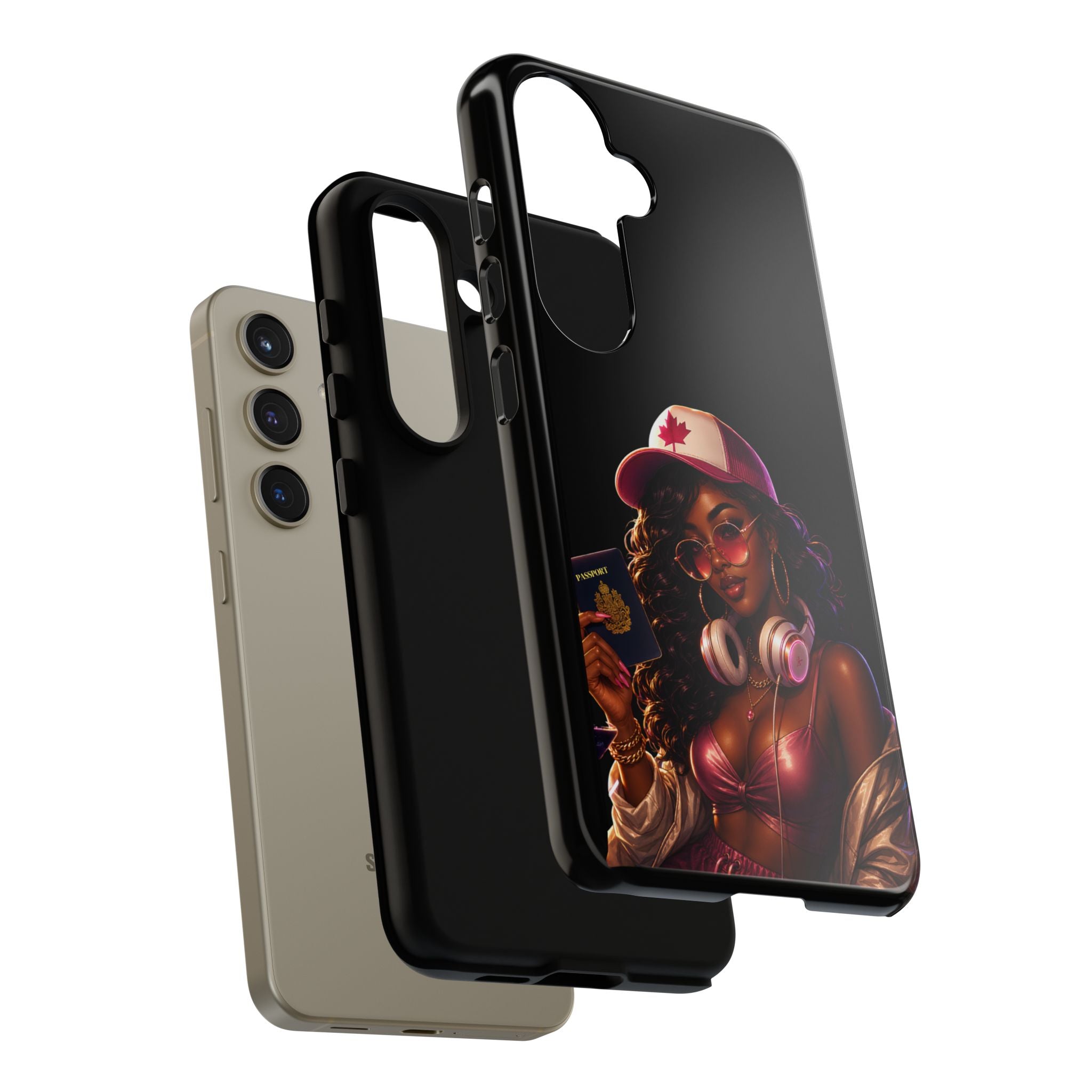 Phone Case — Stylish Urban Woman Design with Maple Cap
