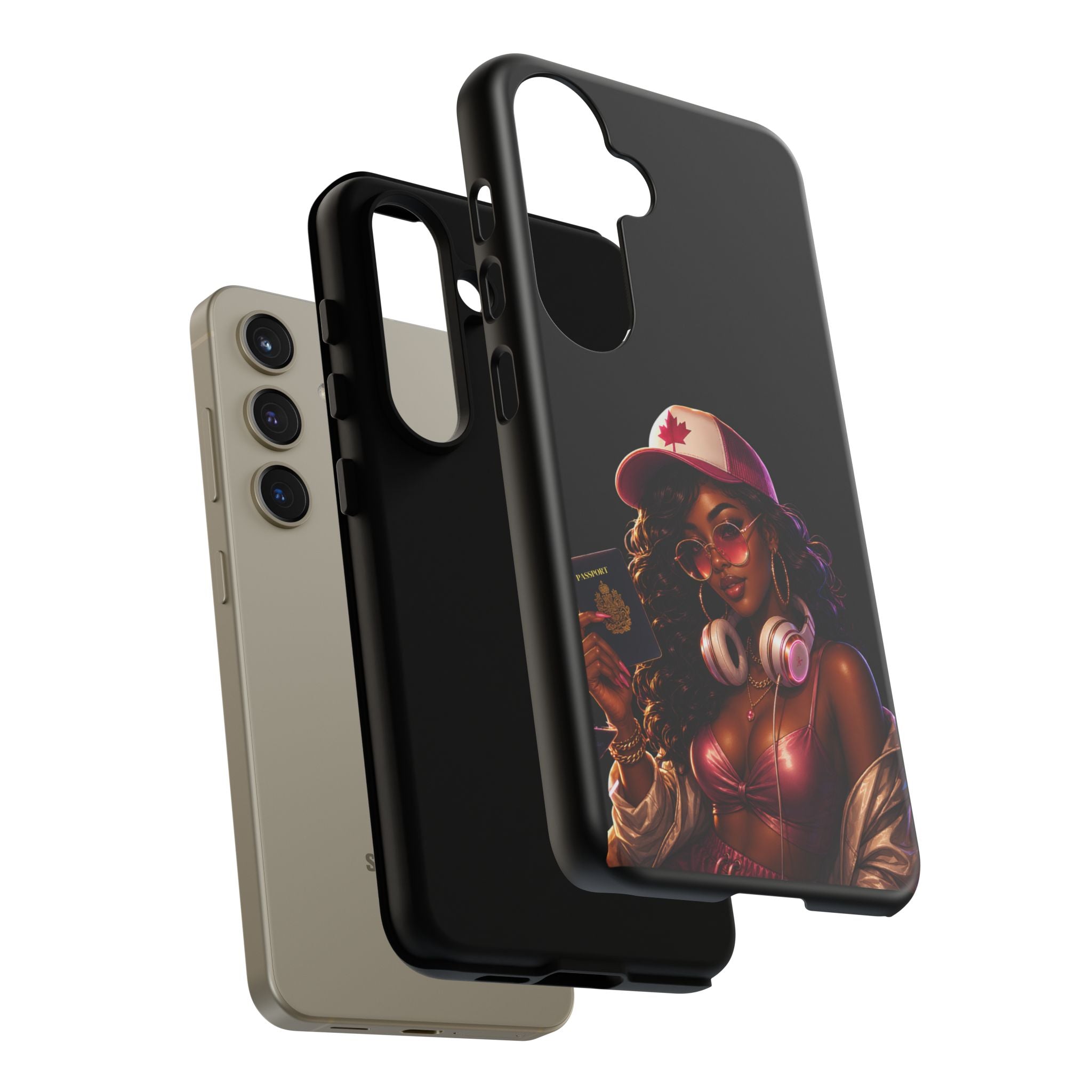 Phone Case — Stylish Urban Woman Design with Maple Cap