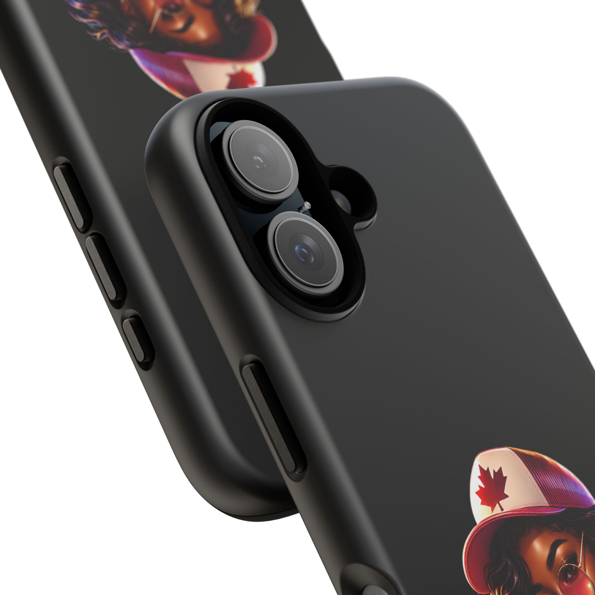 Canadian Vibes Phone Case — Afrobeat Girl with Headphones & Passport Design