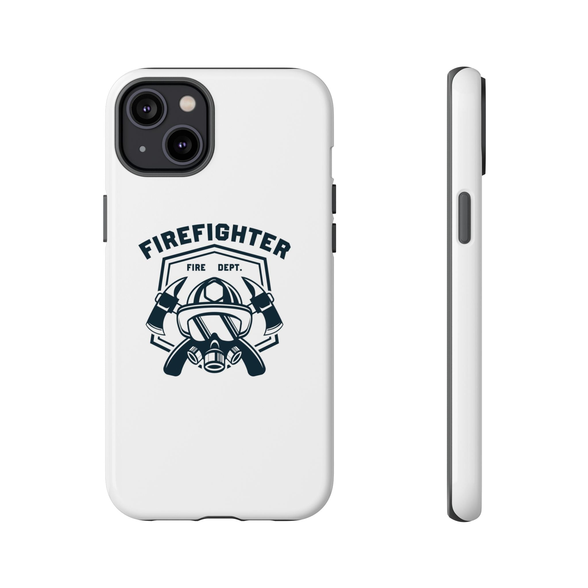 Firefighter Tough Phone Case — Fire Dept Helmet & Axes Protective Cover