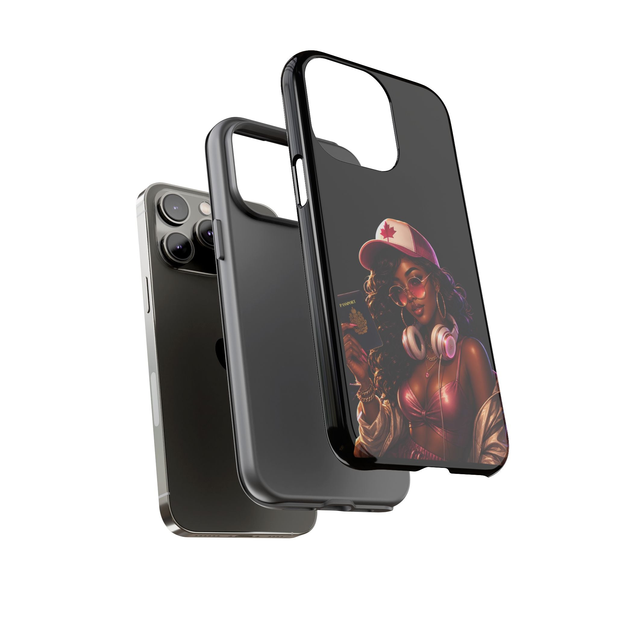 Phone Case — Stylish Urban Woman Design with Maple Cap