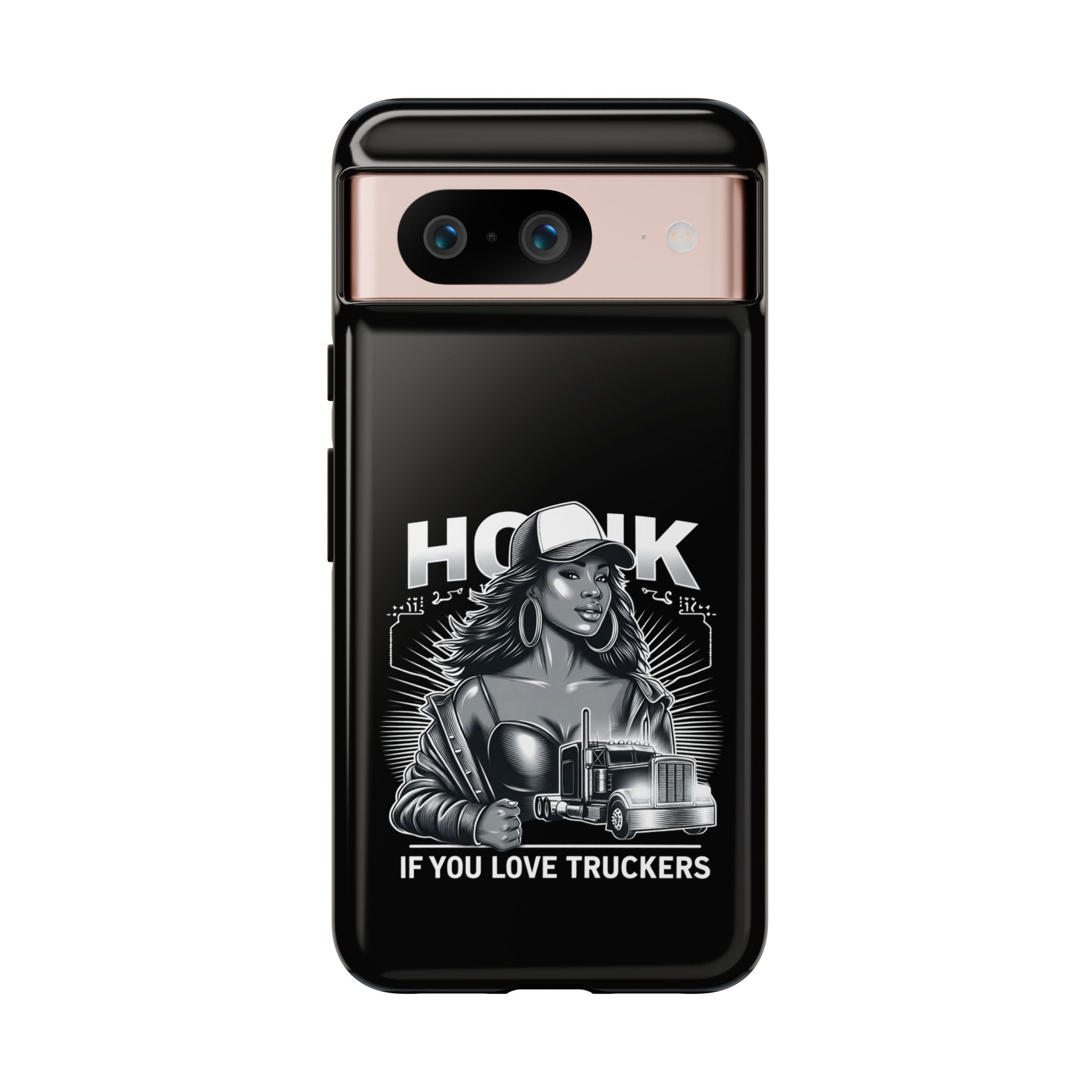 Phone Case — 'Honk' Trucker Girl Retro Semi Truck Protective Case