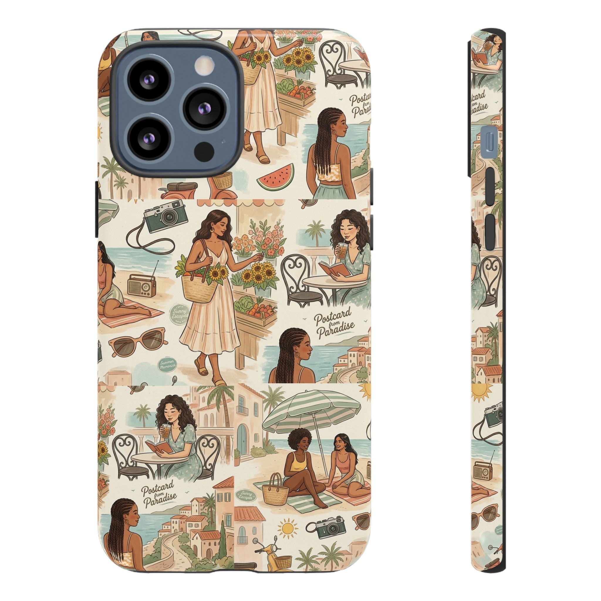 Tropical Vacation Phone Case — Vintage Beach Women Pattern