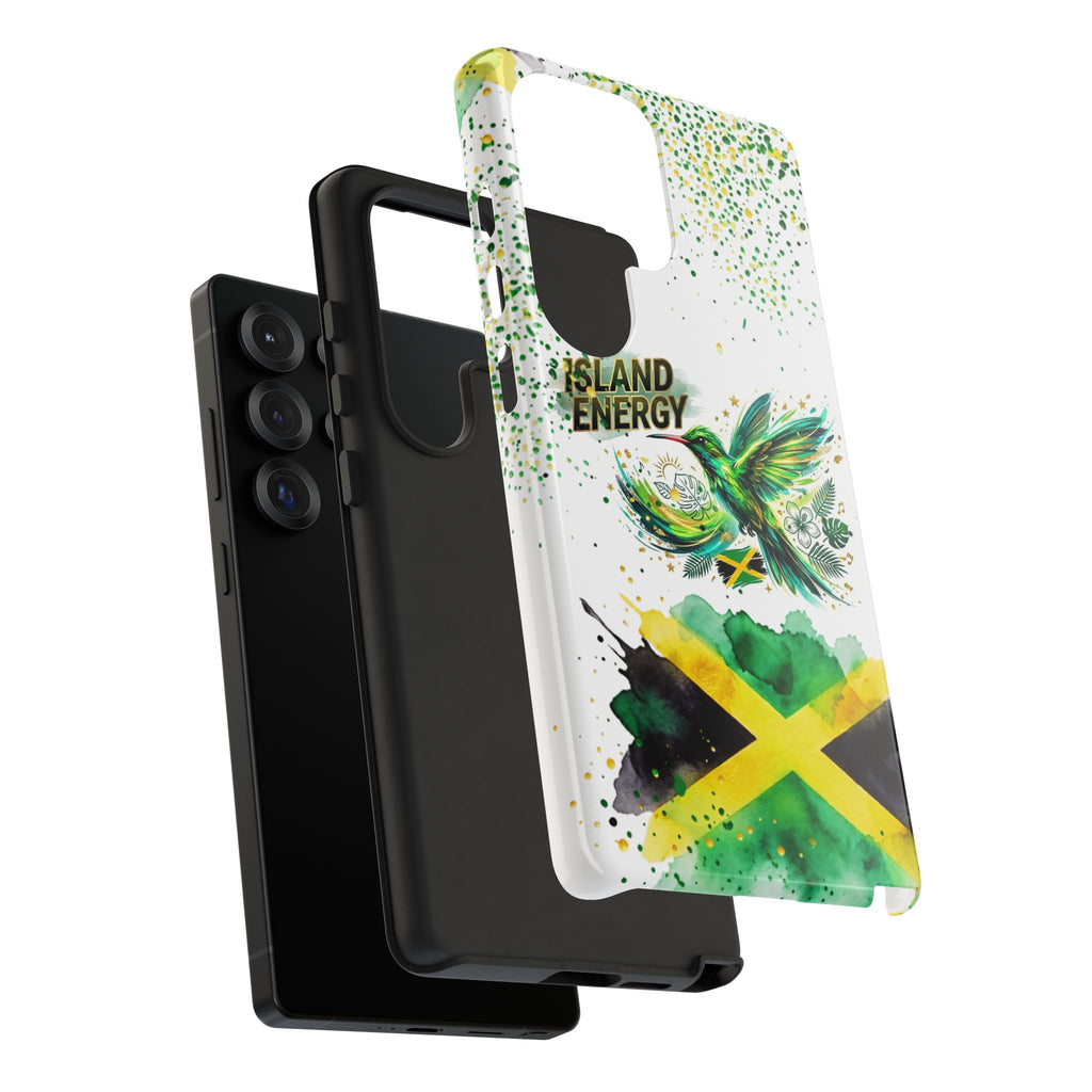 Island Energy Tough Phone Case — Colorful Hummingbird & Tropical Sunset Protective Cover