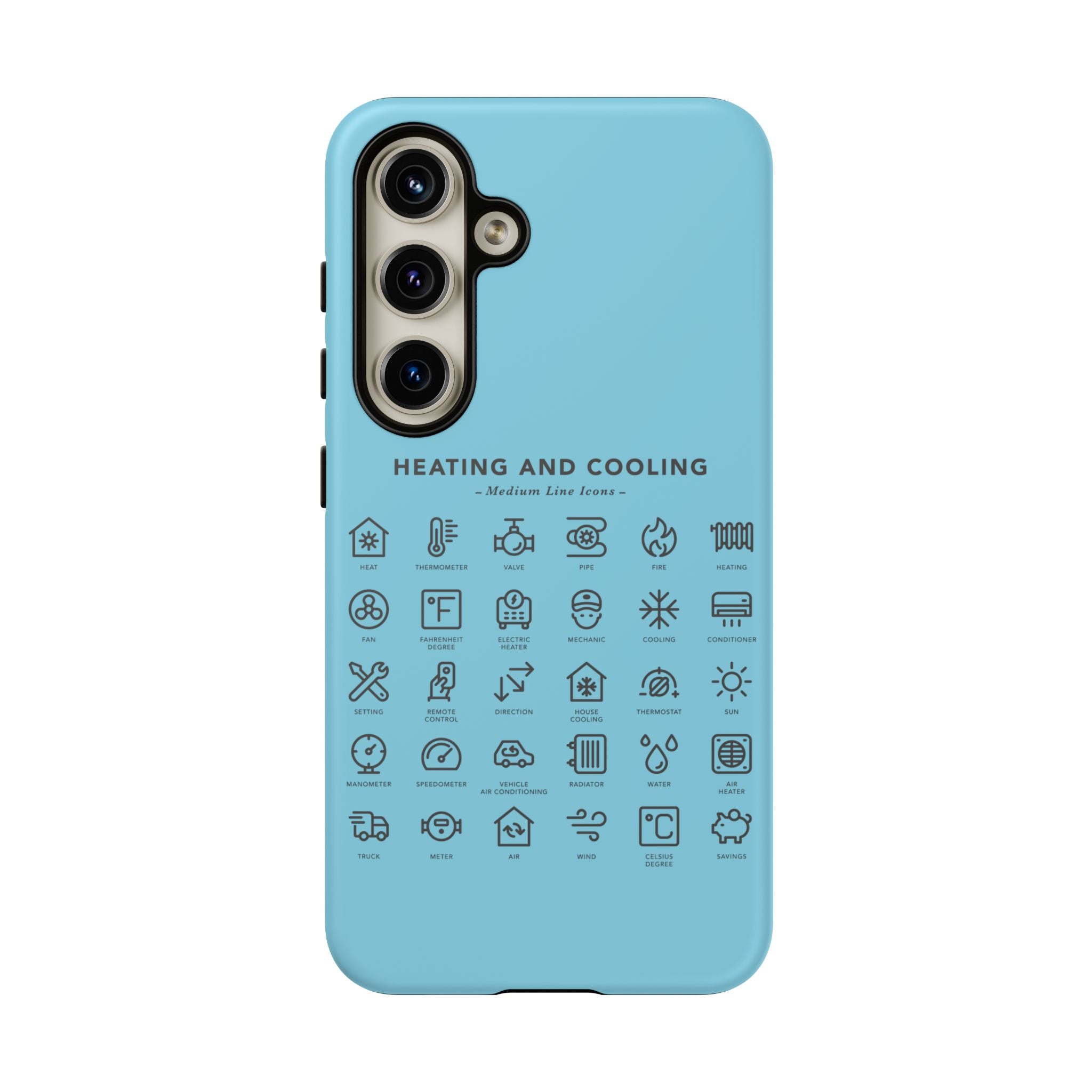 Heating and Cooling Icons Phone Case – HVAC Technician Protective Phone Cover