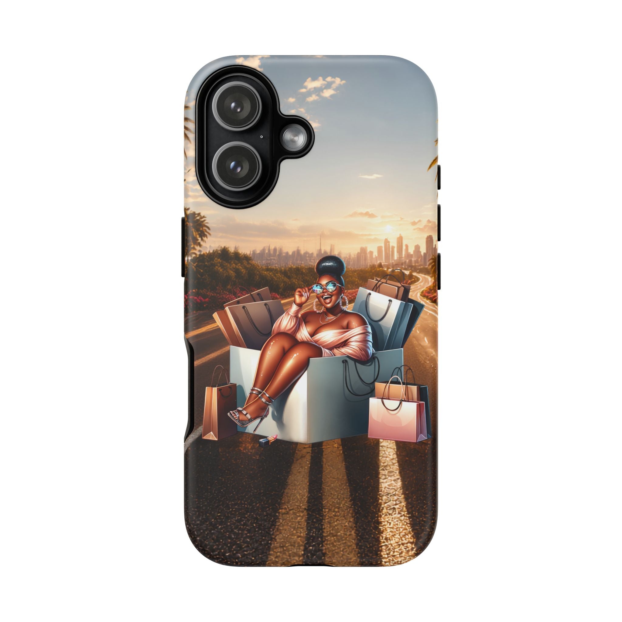 Phone Case — Chic Shopper Illustration on Cloud Background