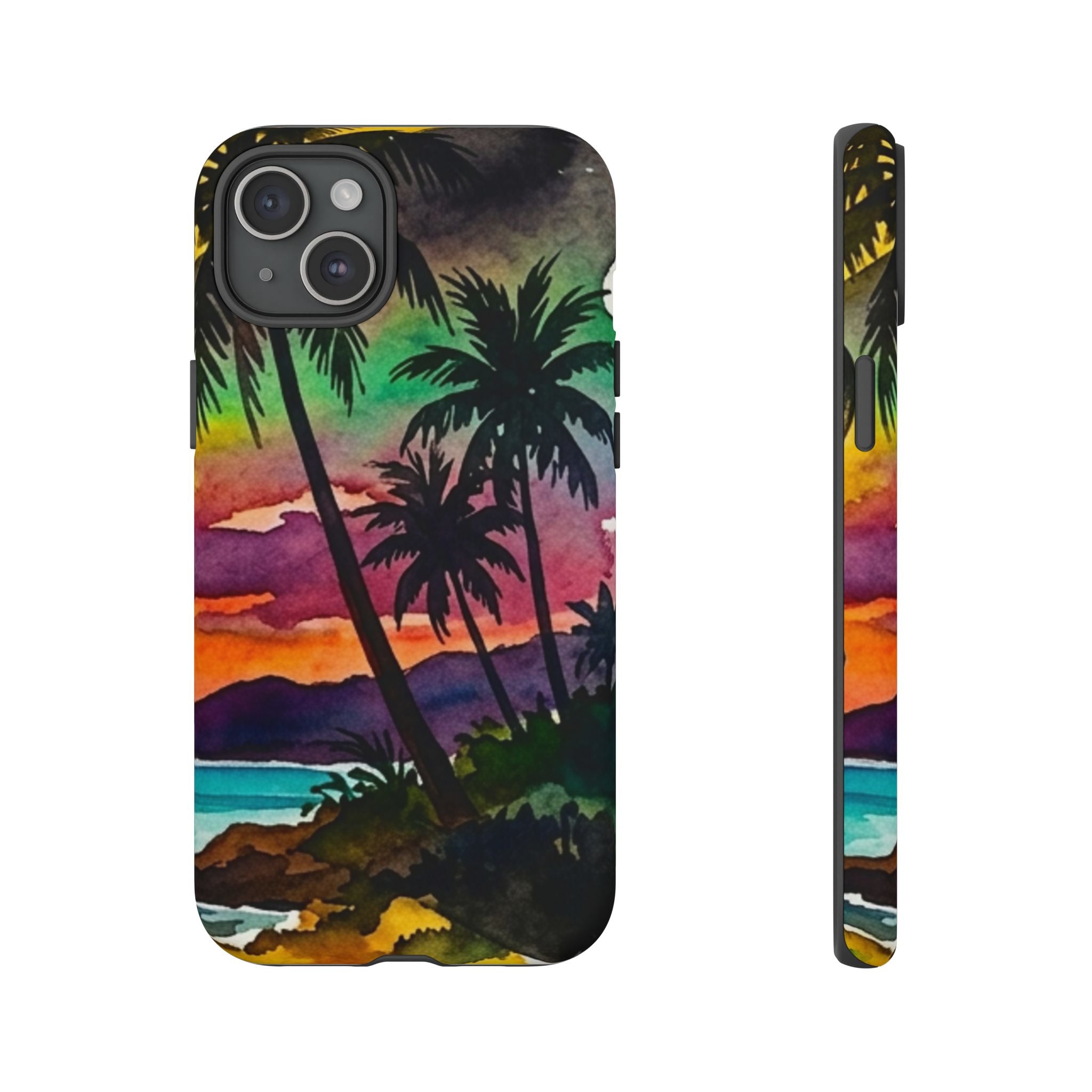 Tropical Sunset Phone Case – Palm Tree Beach Protective Cover
