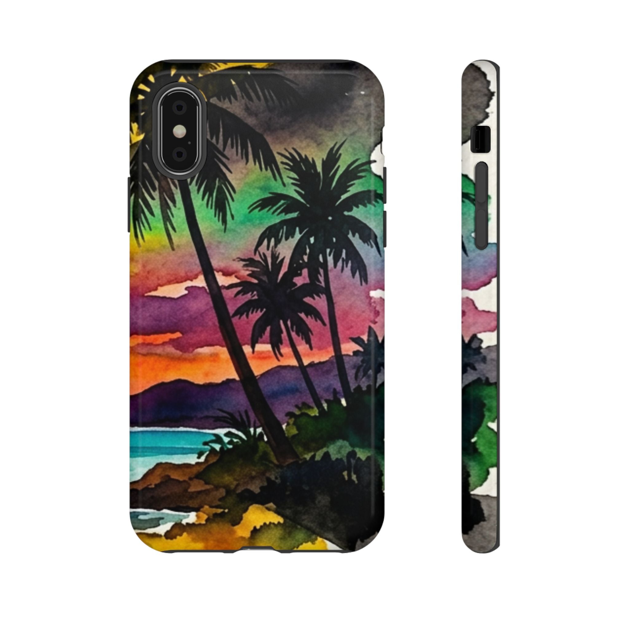 Tropical Sunset Phone Case – Palm Tree Beach Protective Cover