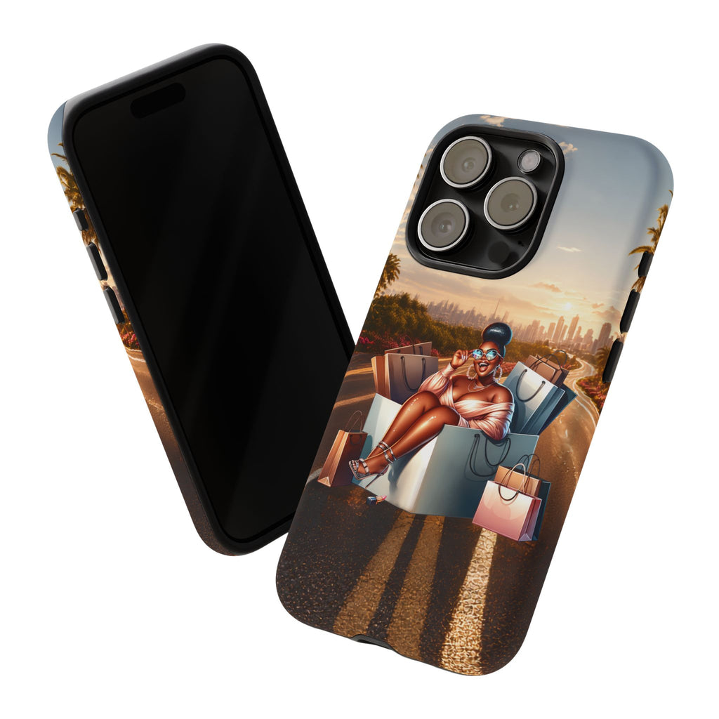 Phone Case — Chic Shopper Illustration on Cloud Background