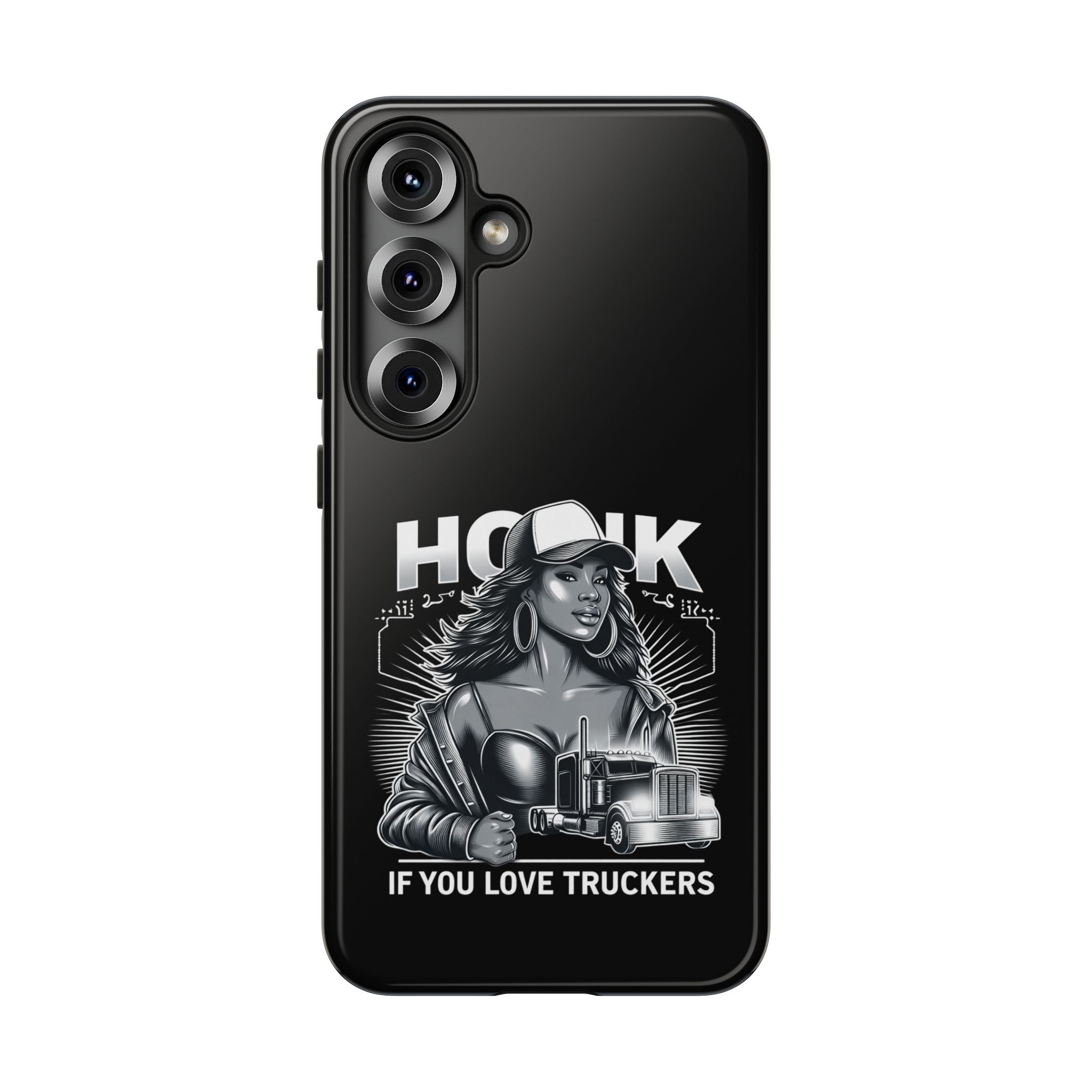 Phone Case — 'Honk' Trucker Girl Retro Semi Truck Protective Case