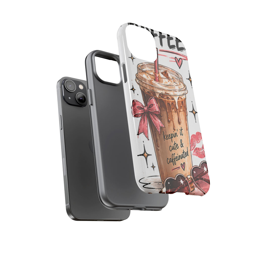 Phone Case — "Keepin' It Cute & Caffeinated" Iced Coffee Design
