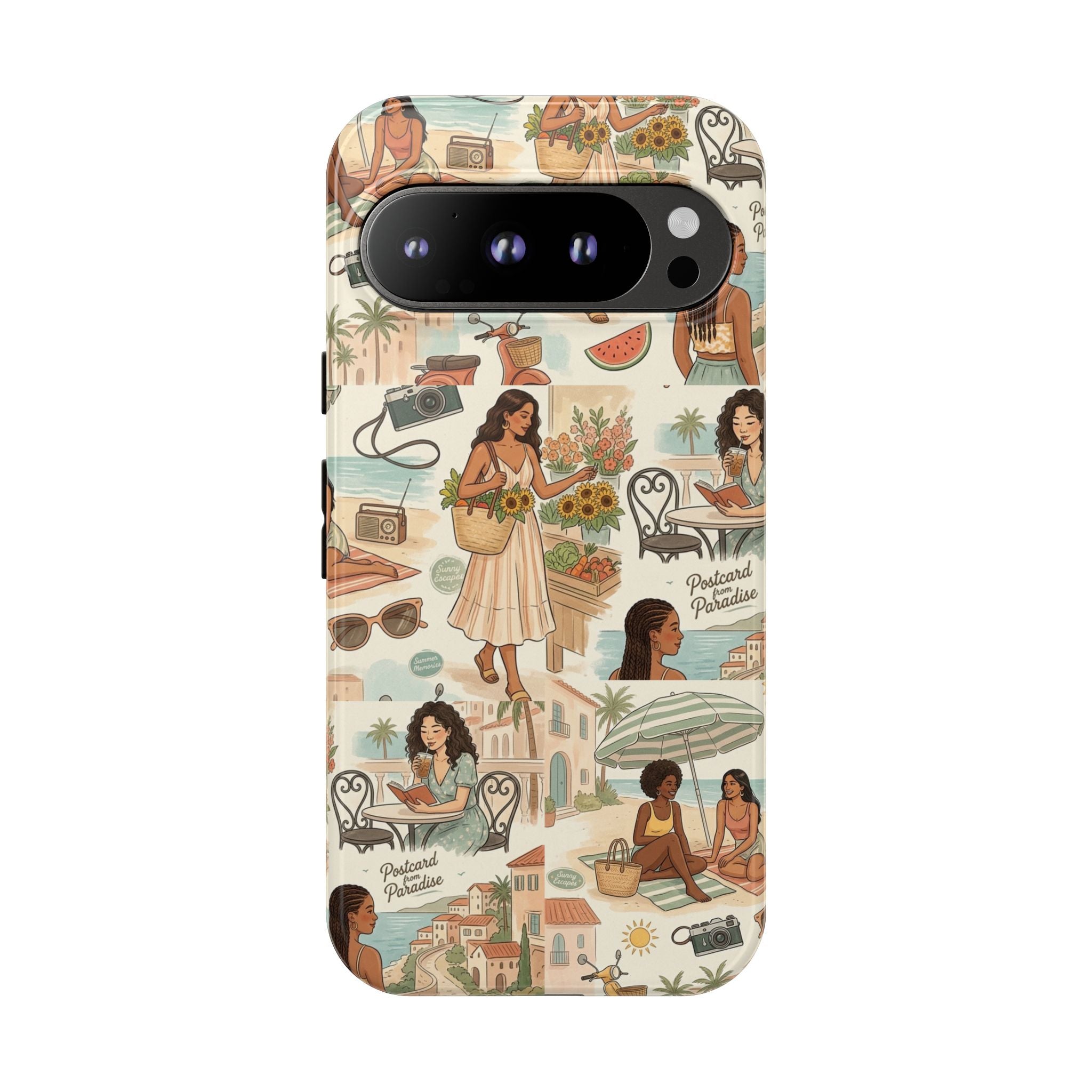 Tropical Vacation Phone Case — Vintage Beach Women Pattern