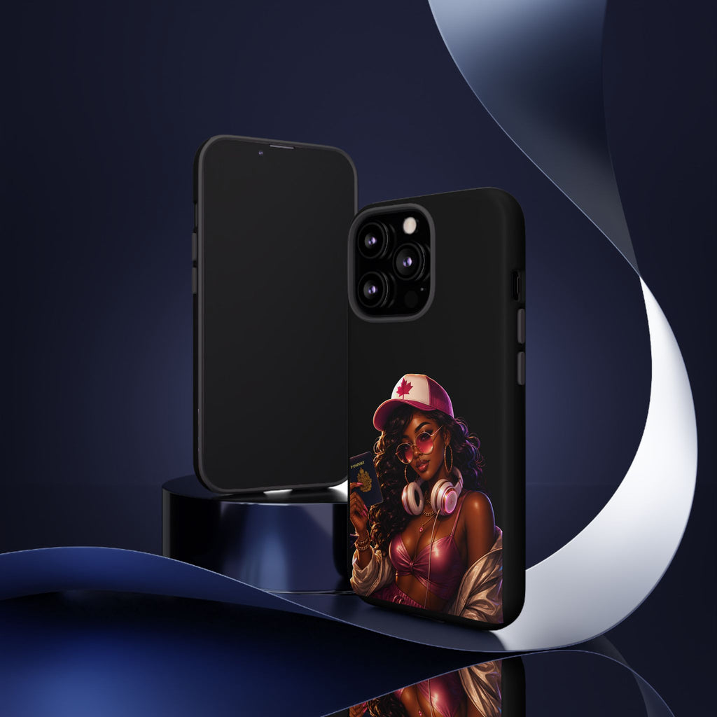 Phone Case — Stylish Urban Woman Design with Maple Cap