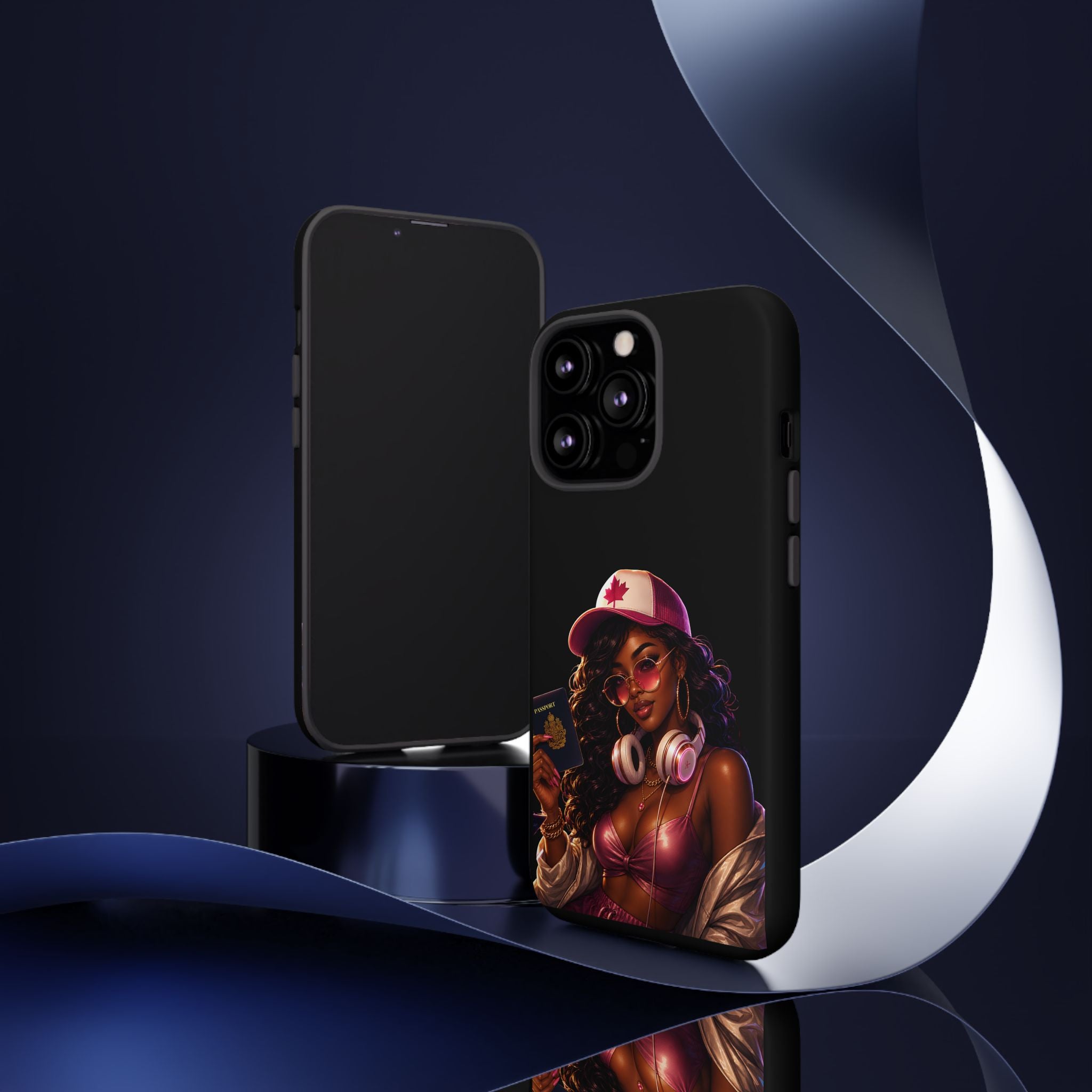 Phone Case — Stylish Urban Woman Design with Maple Cap