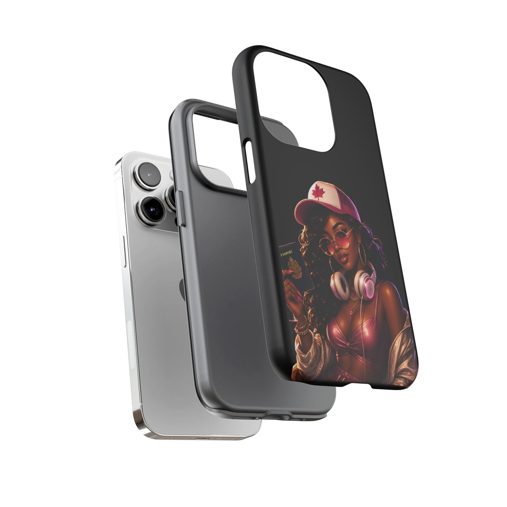 Phone Case — Stylish Urban Woman Design with Maple Cap