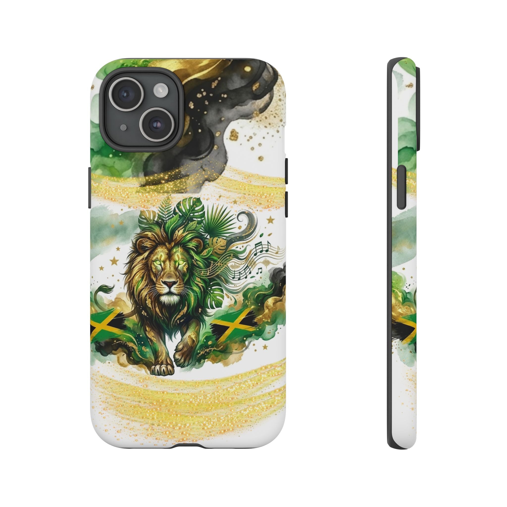 Reggae Lion Phone Case — Jamaican Flag Rasta Art Tough Phone Cover