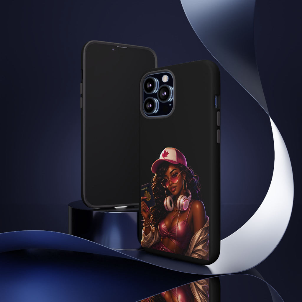 Phone Case — Stylish Urban Woman Design with Maple Cap