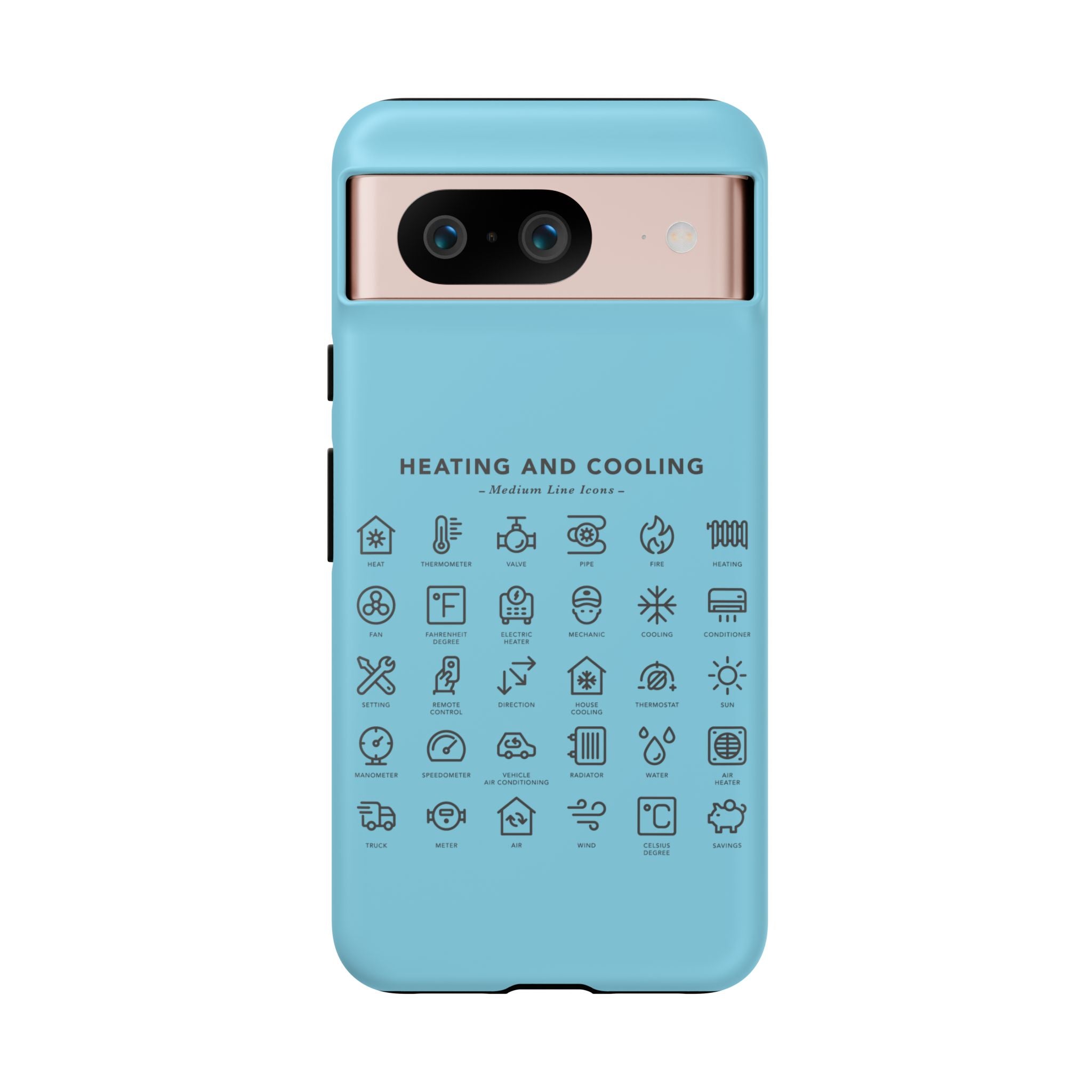 Heating and Cooling Icons Phone Case – HVAC Technician Protective Phone Cover