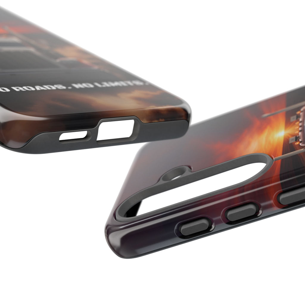 Truck Phone Case — "No Roads. No Limits." Sunset Semi Truck Protective Case