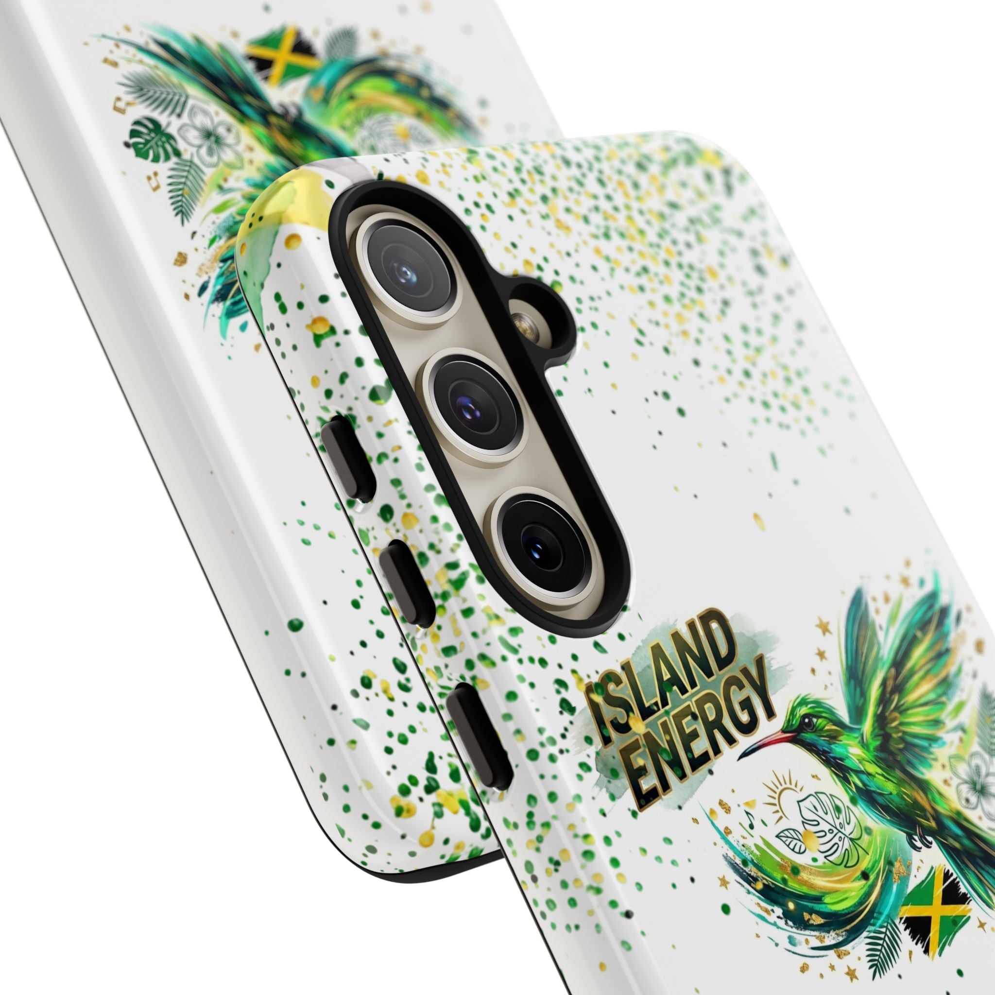 Island Energy Tough Phone Case — Colorful Hummingbird & Tropical Sunset Protective Cover