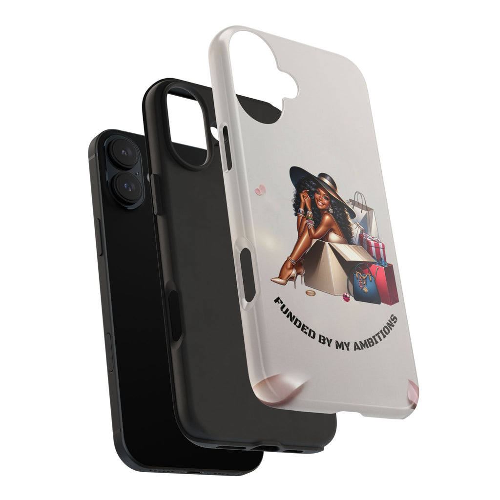 Chic Shopper Tough Phone Case — Stylish Black Woman with Shopping Bags