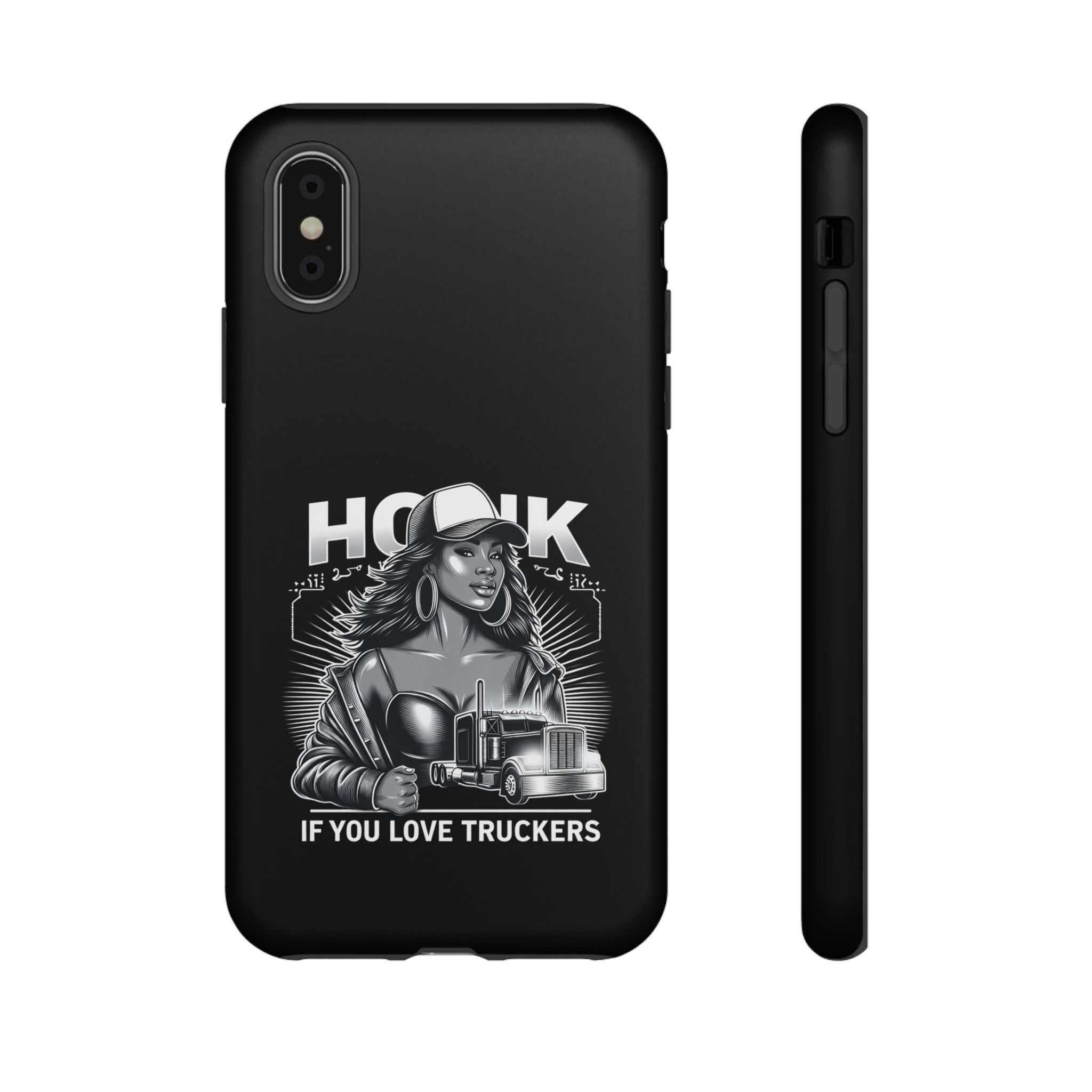Phone Case — 'Honk' Trucker Girl Retro Semi Truck Protective Case