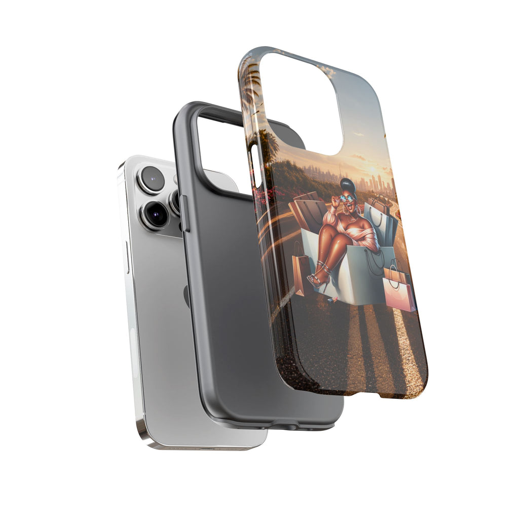 Phone Case — Chic Shopper Illustration on Cloud Background