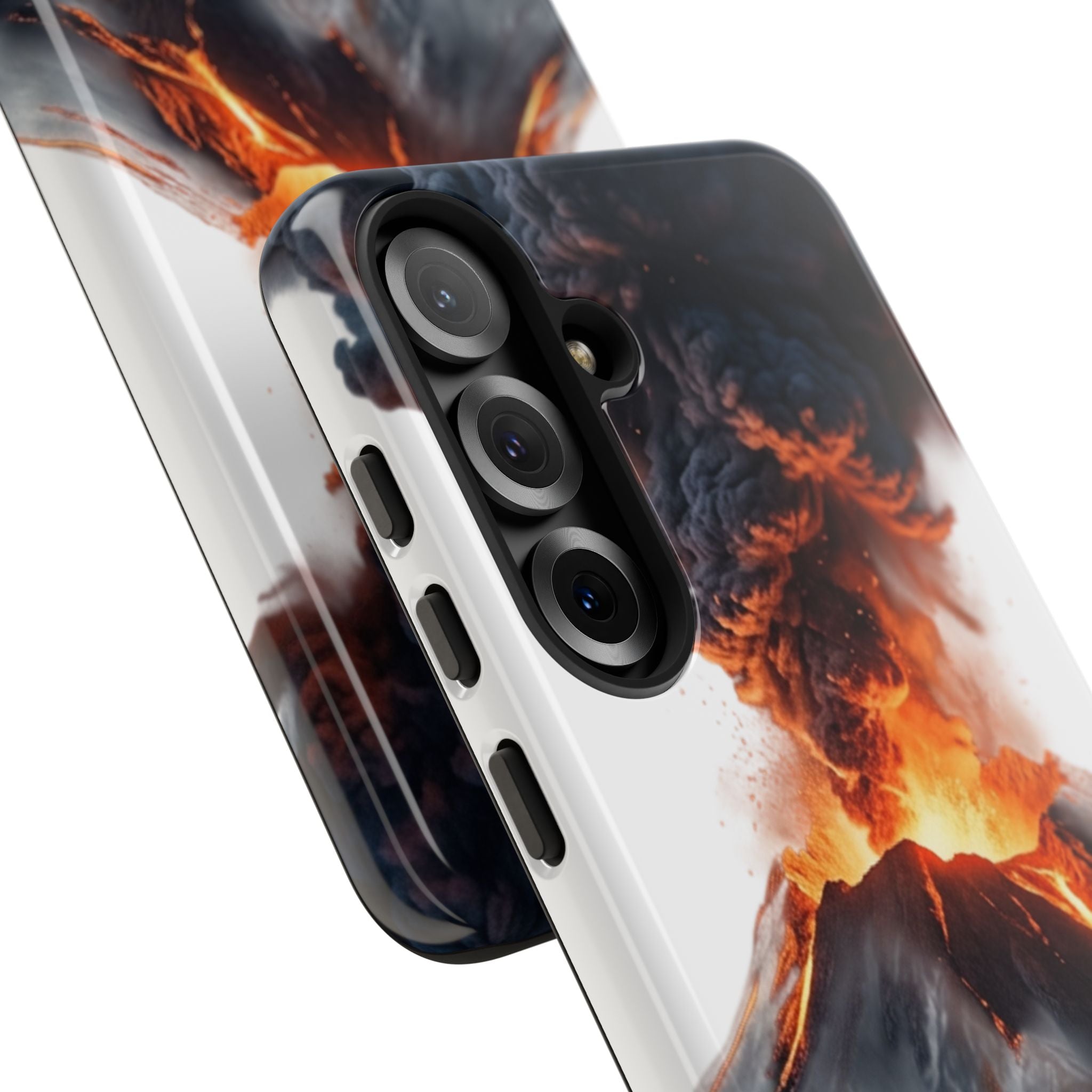 Volcano Eruption Tough Phone Case — Fiery Lava Protective Cover