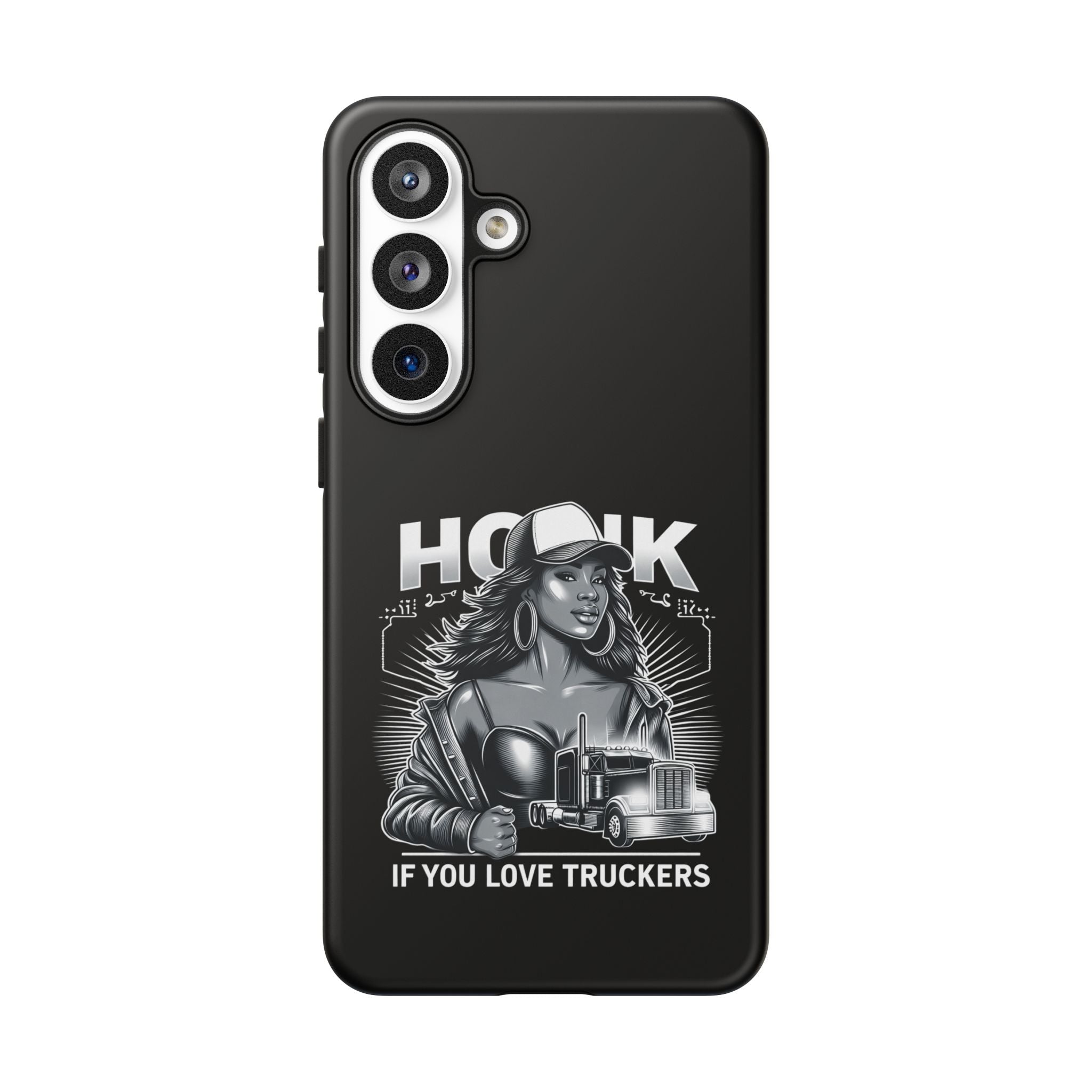 Phone Case — 'Honk' Trucker Girl Retro Semi Truck Protective Case