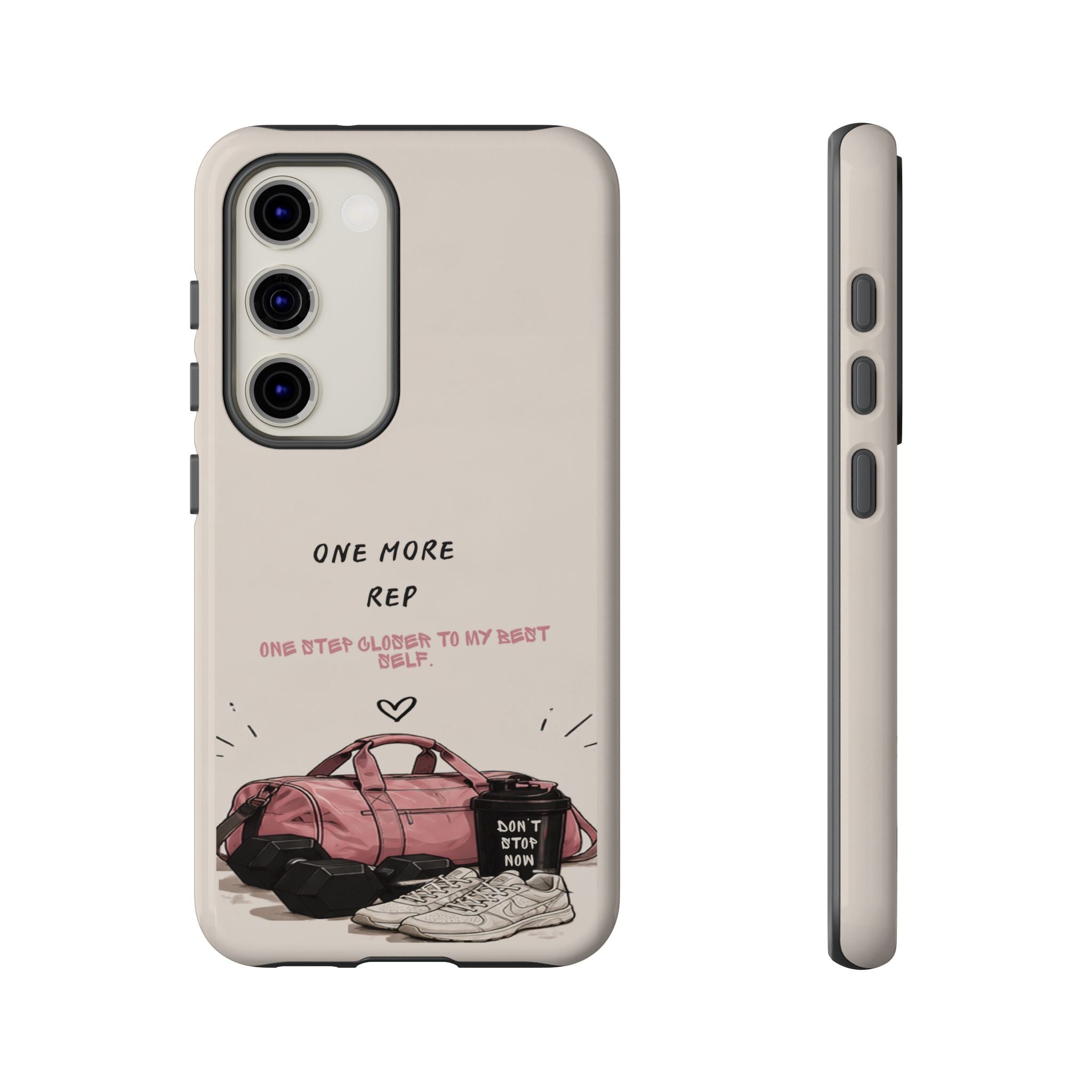 Gym Phone Case — "One More Rep" Workout Duffle & Sneakers Protective Case