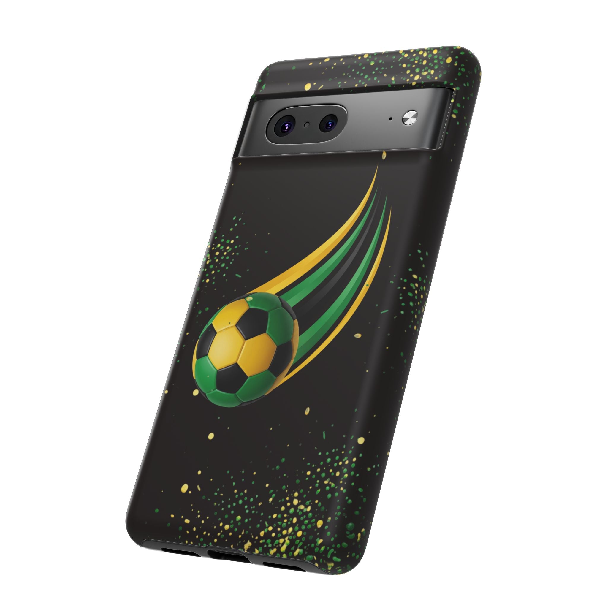 Soccer Comet Tough Phone Case – Green & Yellow Football Design